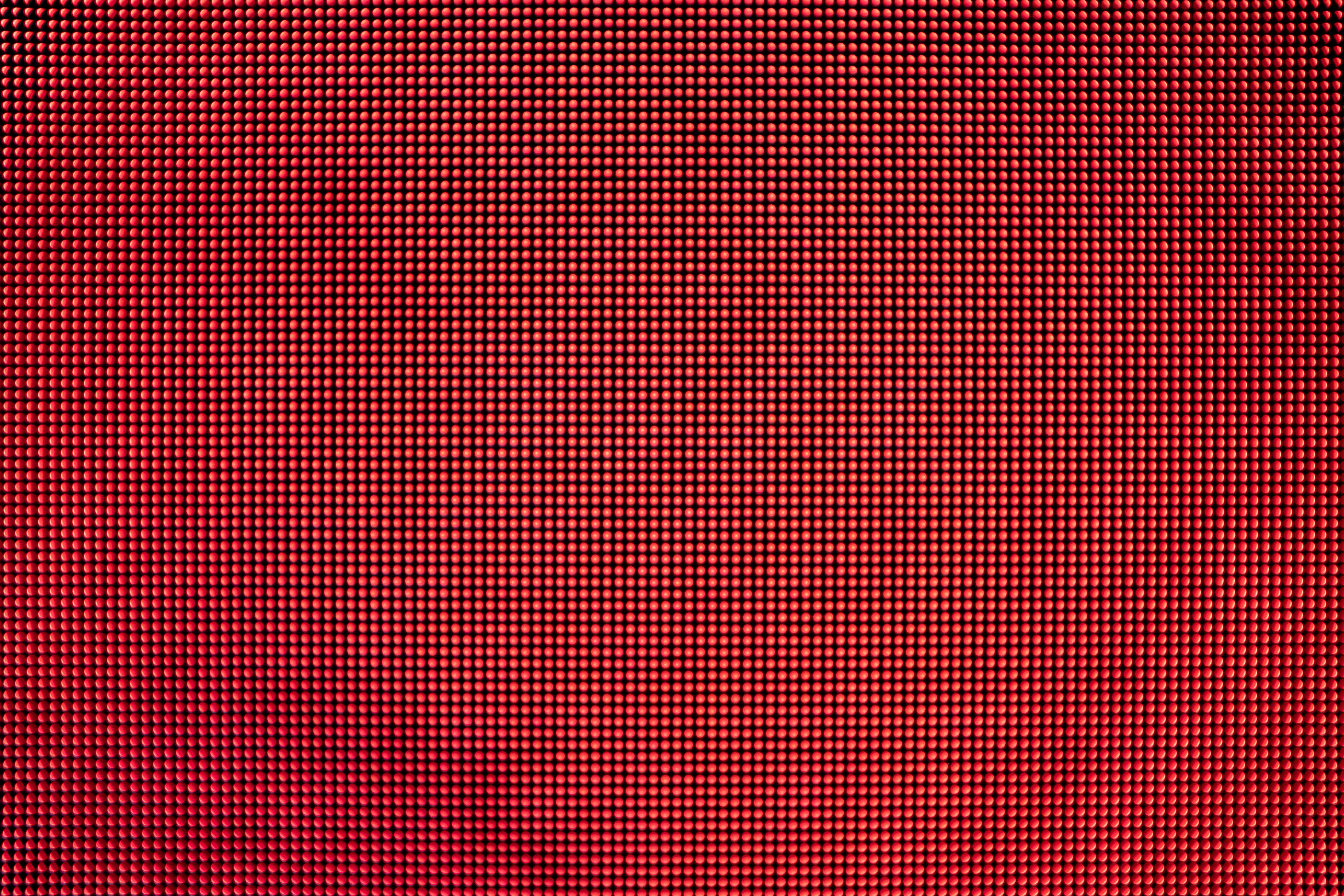 red LED display grid, vibrant red, uniform pixel dots, 5K Desktop Wallpaper