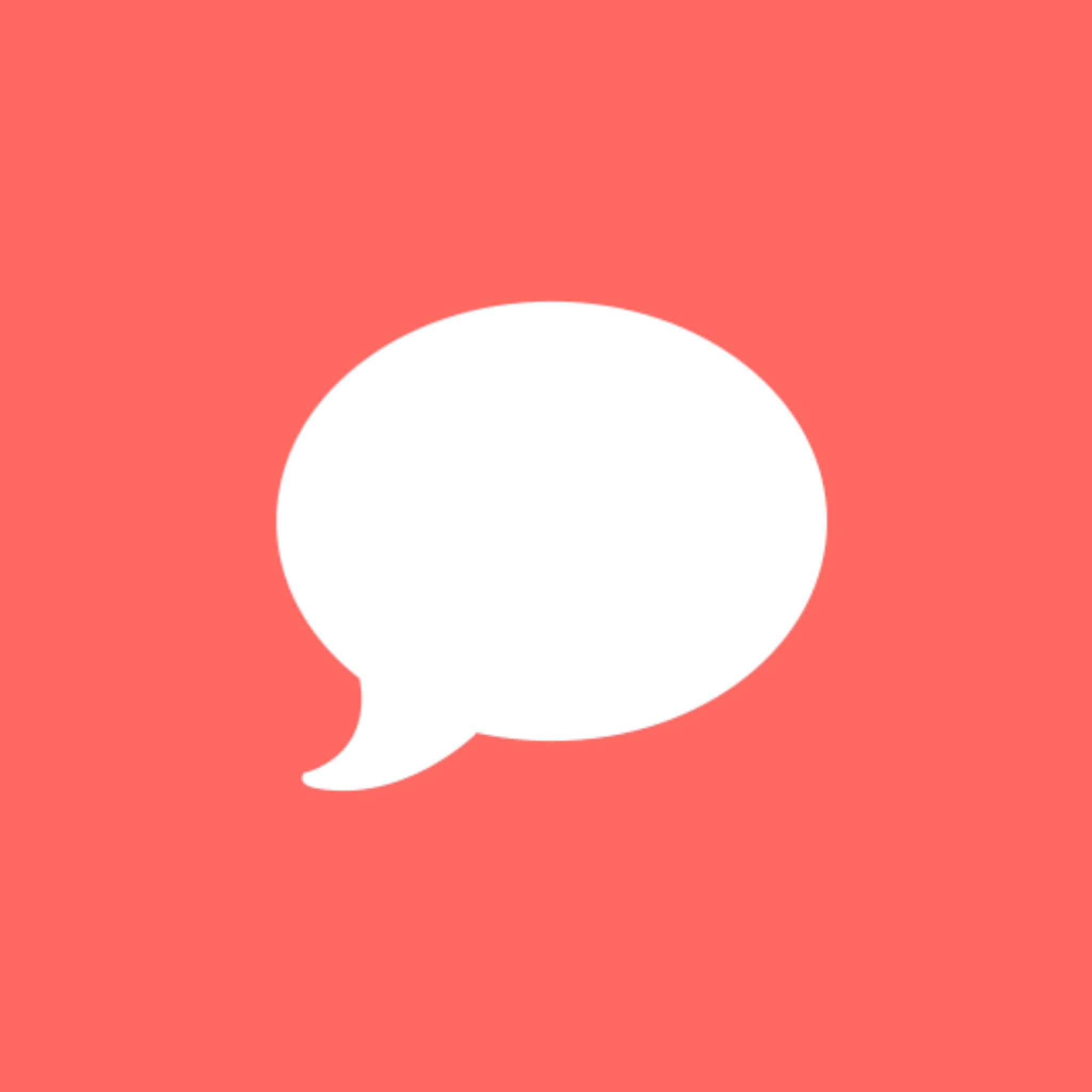 Pastel Red, coral, white speech bubble icon, Full HD Desktop Wallpaper