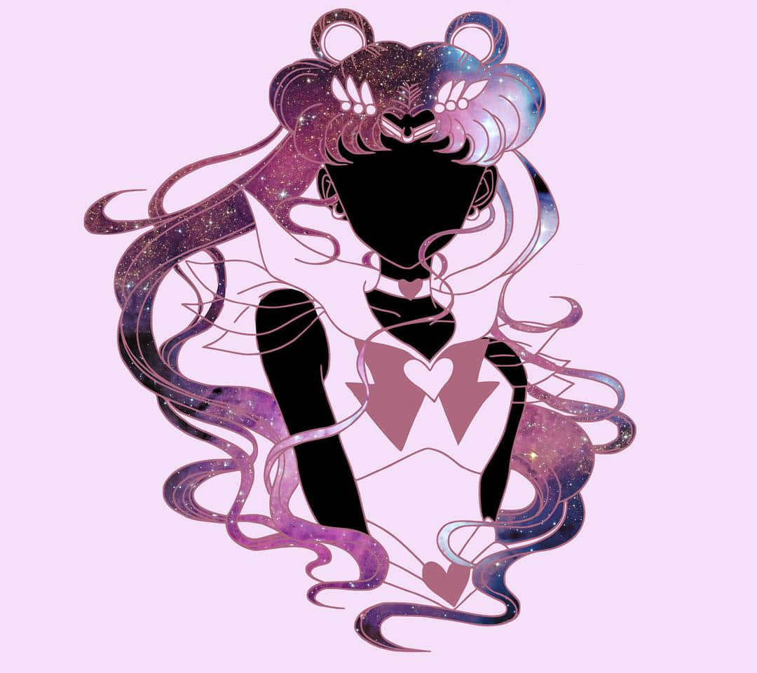 Pastel Sailor Moon, anime girl, galaxy-themed hair, SD Desktop Wallpaper