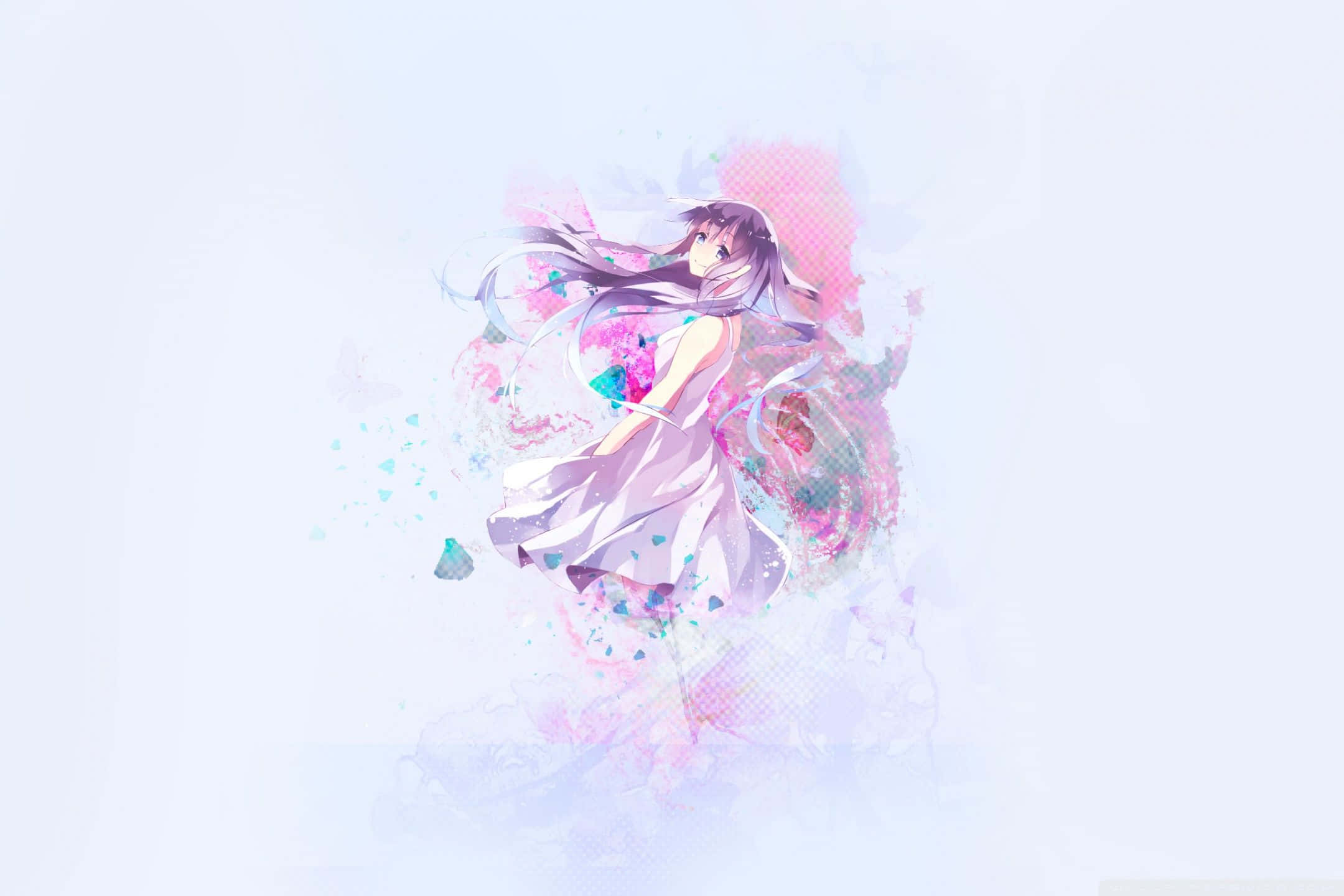 Pastel Sailor Moon, anime girl, white dress, Full HD Desktop Wallpaper