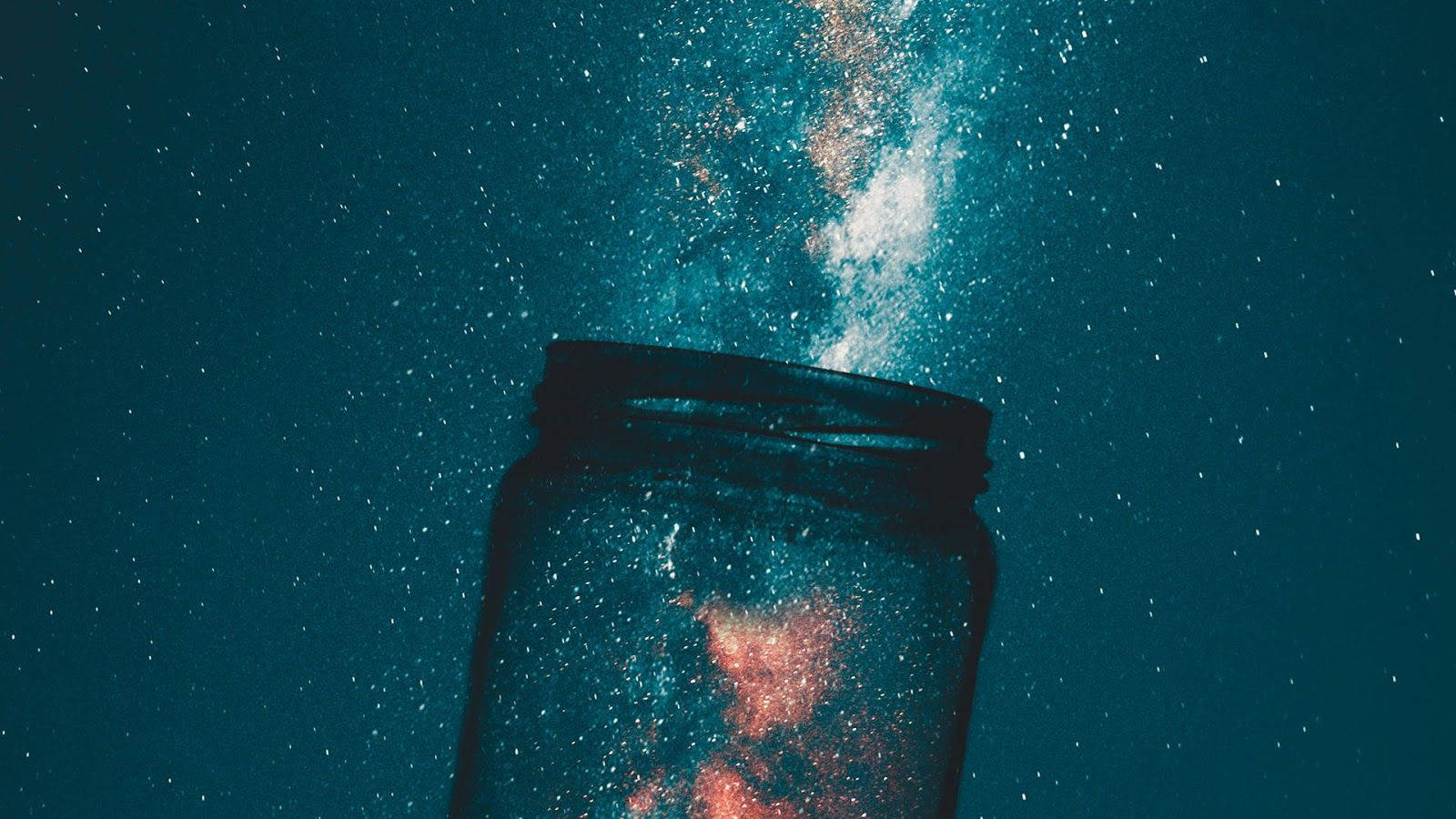 space aesthetic jar, glass jar, swirling cosmic dust, HD Desktop Wallpaper