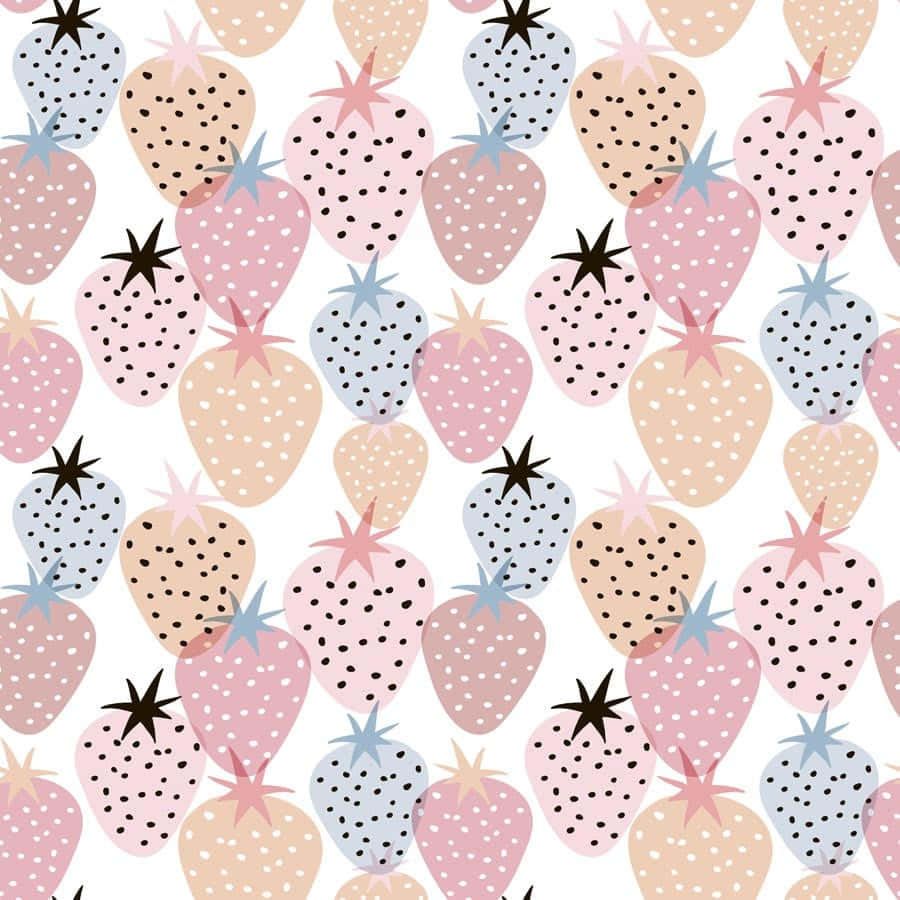 pastel strawberry, pink beige, blue, SD Desktop Wallpaper