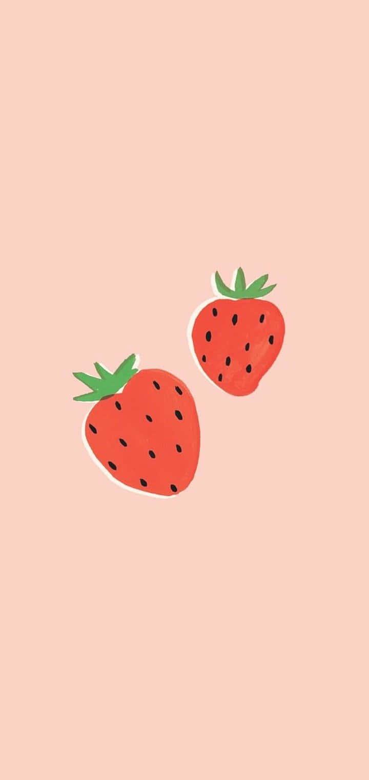 Pastel Strawberry, strawberries, green tops, HD Phone Wallpaper