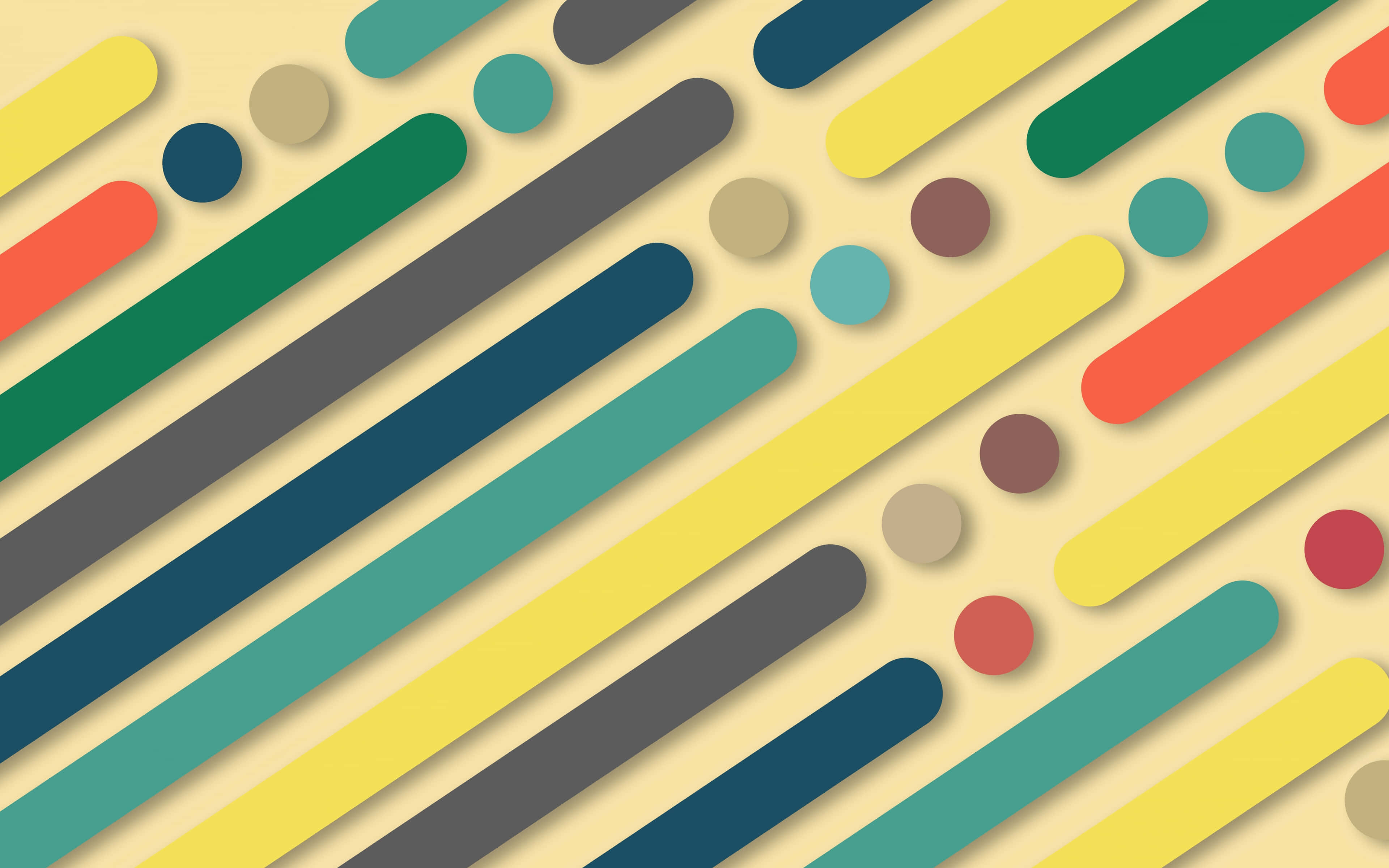 pastel striped, diagonal colored bars, scattered circles, 4K Desktop Wallpaper