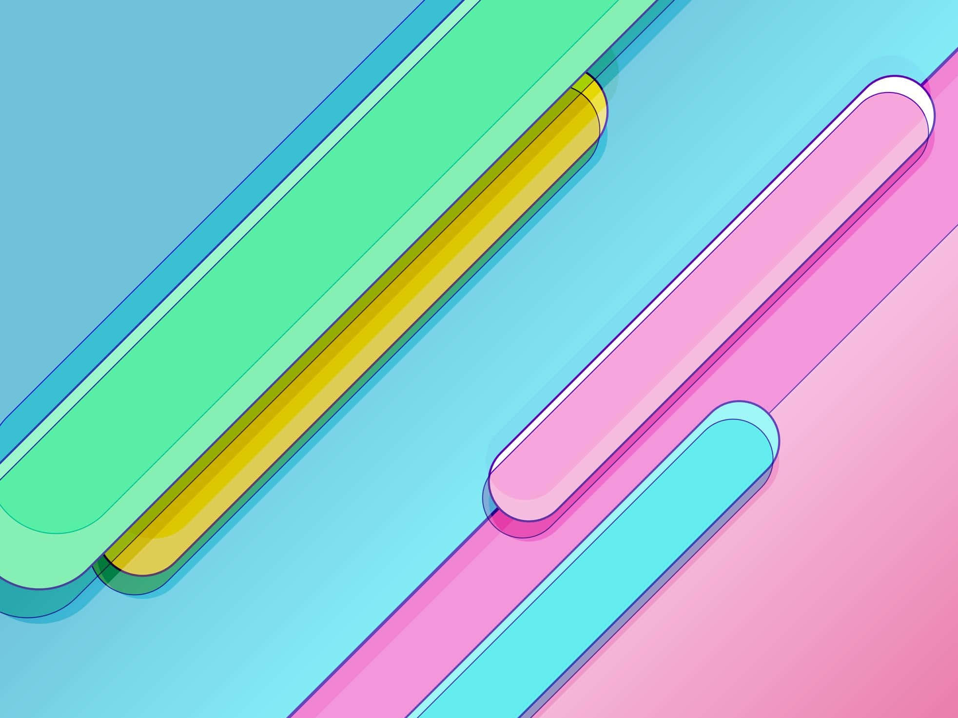 pastel hues, geometric cylinders, gradient background, Full HD Desktop Wallpaper