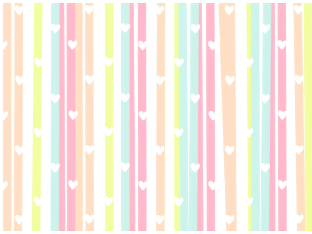 Pastel Striped, vertical stripes, white hearts, SD Desktop Wallpaper