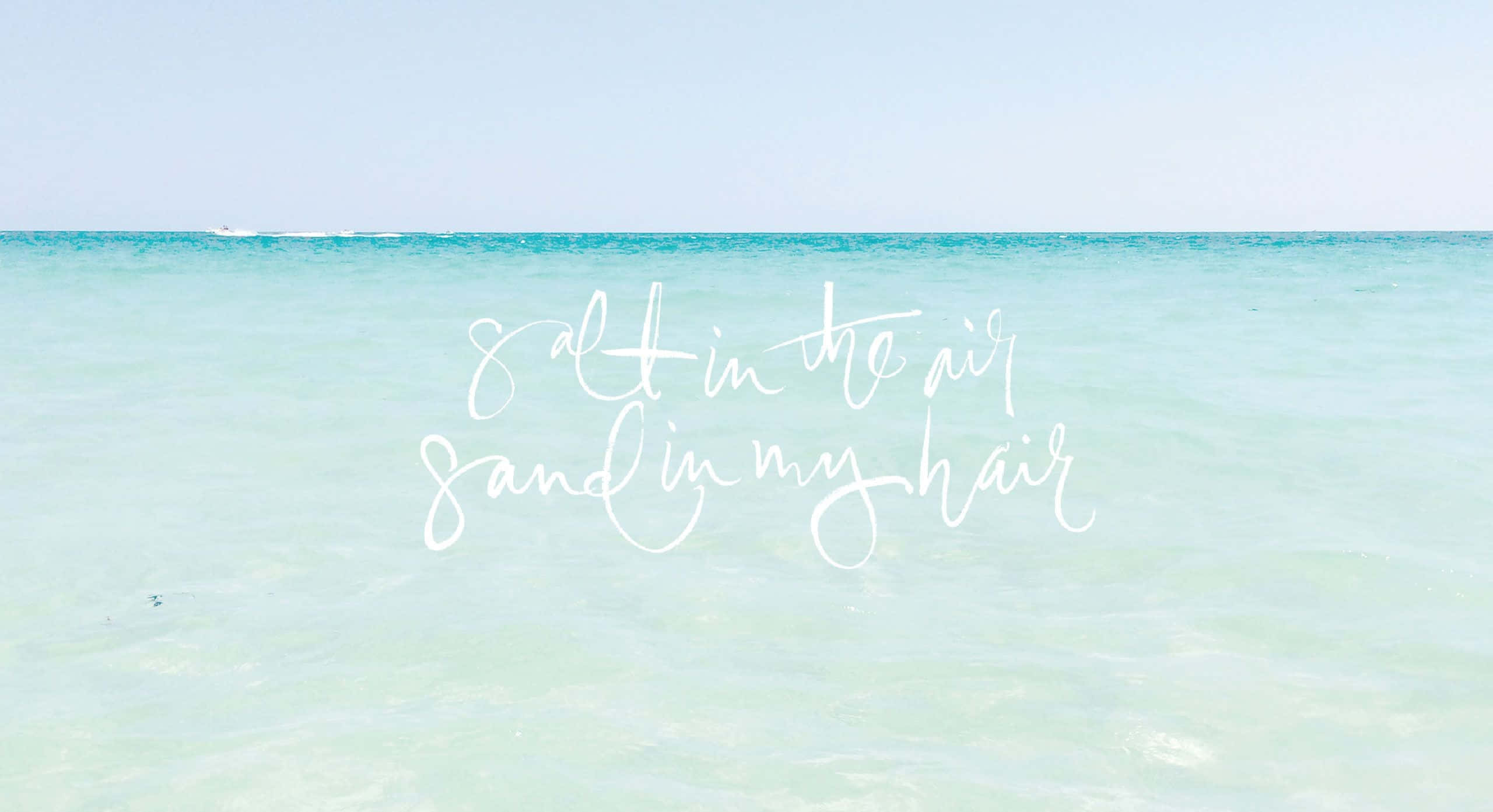 Pastel Summer, turquoise ocean, pale sky, 2K Desktop Wallpaper