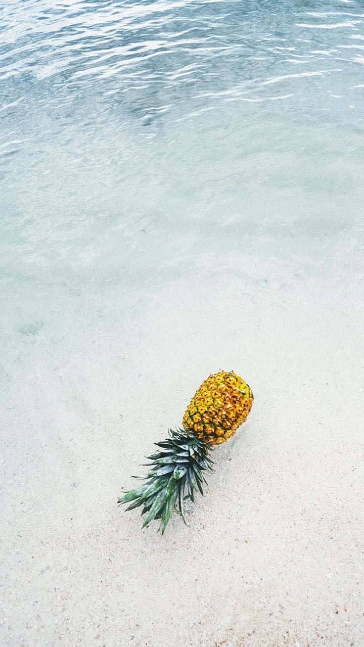 Pastel Summer, pineapple, white sand, HD Phone Wallpaper