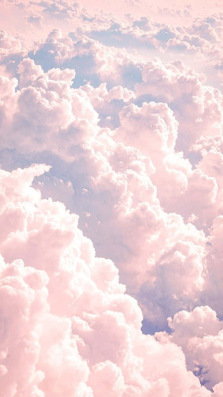 pastel summer, soft pink and blue sky, fluffy cotton candy clouds, HD Phone Wallpaper
