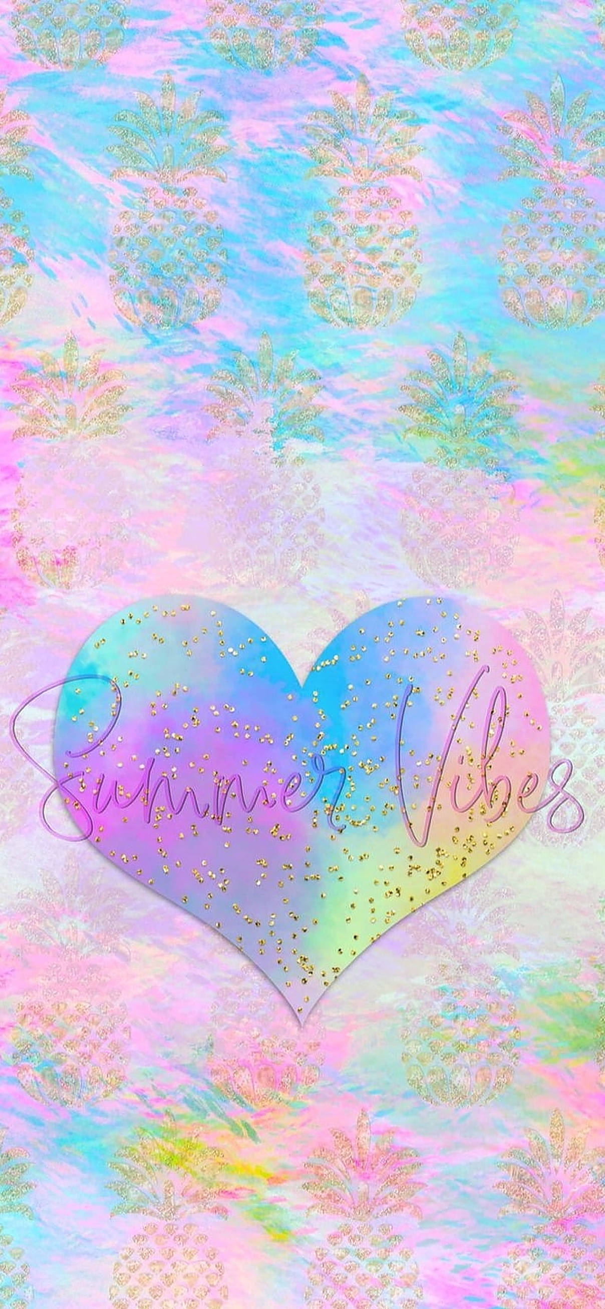 pastel rainbow, glitter, cursive text, 2K Phone Wallpaper