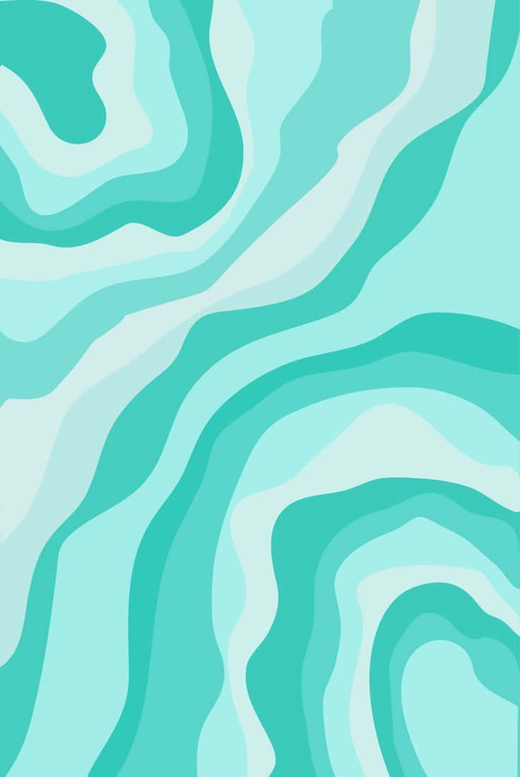 pastel teal wavy pattern, teal, light blue, SD Phone Wallpaper