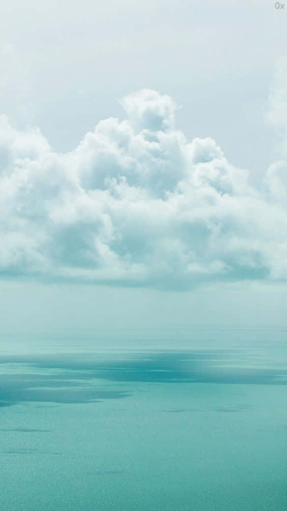 pastel teal sky, ocean, turquoise ocean, SD Phone Wallpaper
