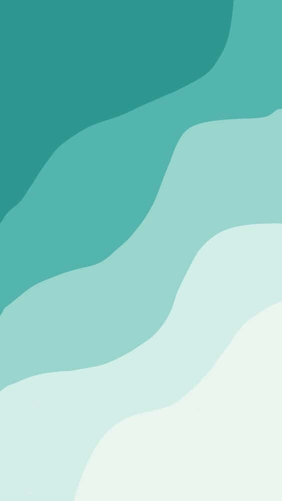 pastel teal waves, abstract background, gradient teal, SD Phone Wallpaper