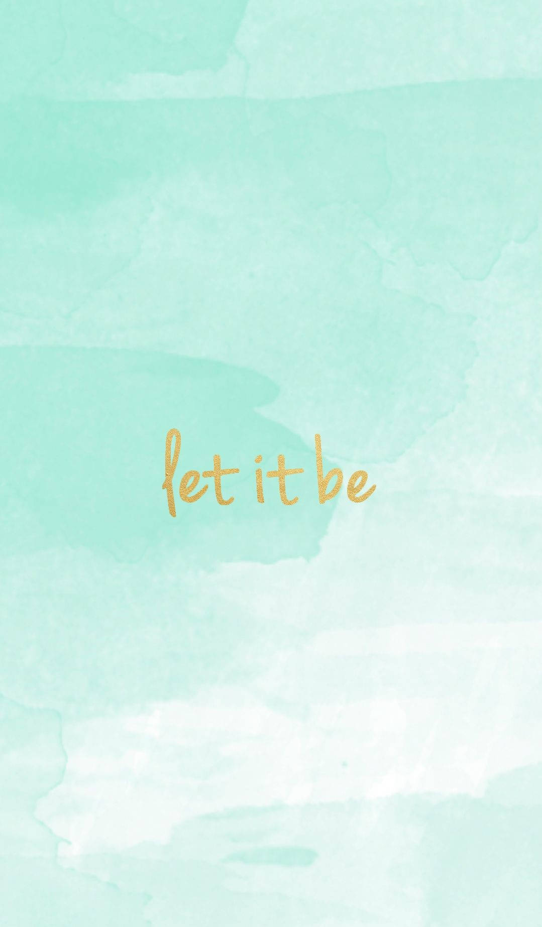 pastel teal, soft mint watercolor, golden cursive text, HD Phone Wallpaper