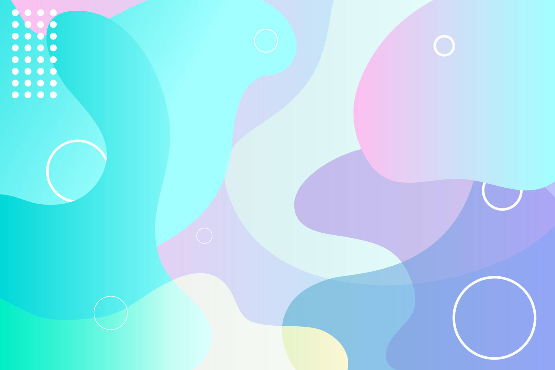 Pastel Teal, soft pastel blobs, floating circles, Full HD Desktop Wallpaper