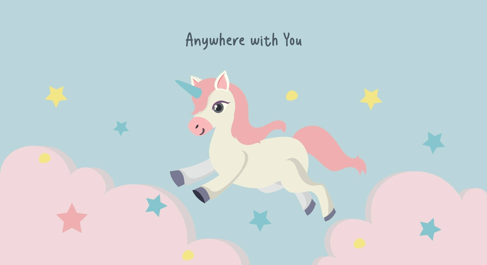 Pastel Teal, unicorn, pink mane, HD Desktop Wallpaper