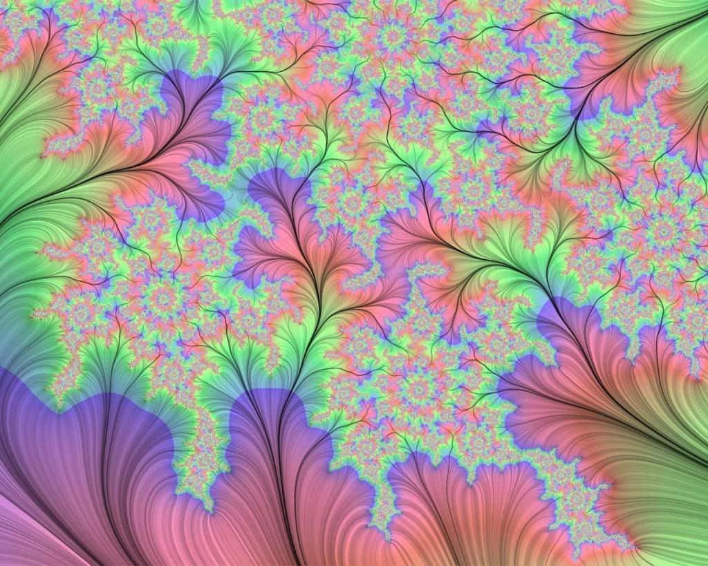 Pastel Tie Dye, neon pinks, greens, SD Desktop Wallpaper
