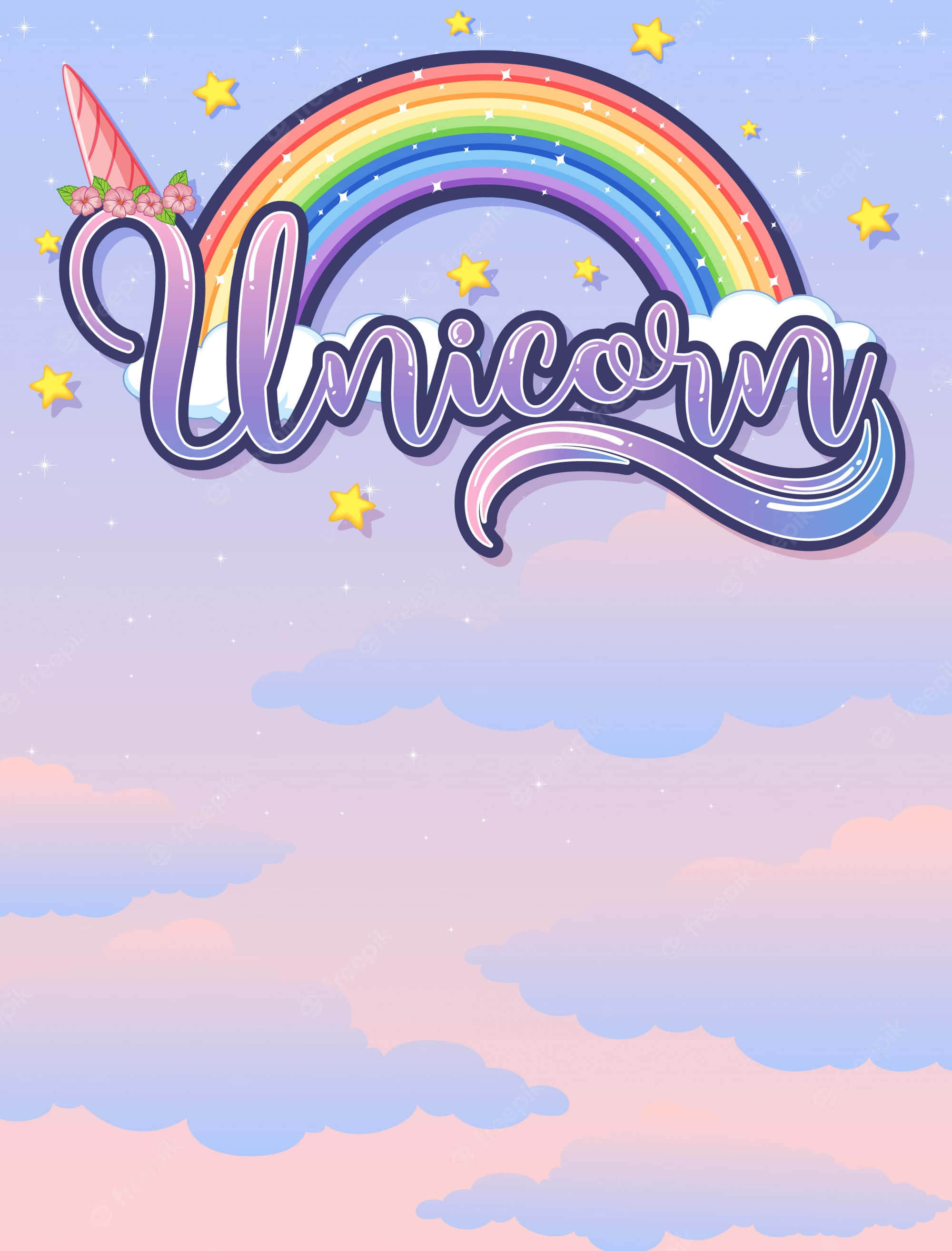 pastel unicorn, rainbow, pastel clouds, 2K Phone Wallpaper