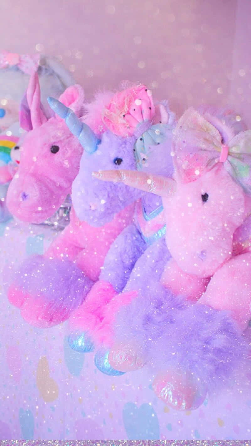 Pastel Unicorn, fluffy pastel unicorns, glitter horns, HD Phone Wallpaper