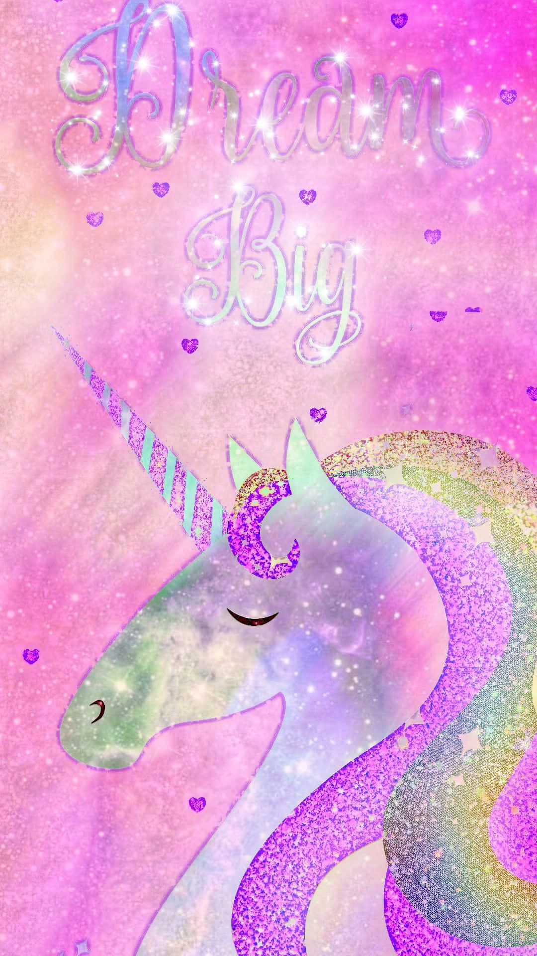 Pastel Unicorn, rainbow mane, dreamy pink sky, Full HD Phone Wallpaper