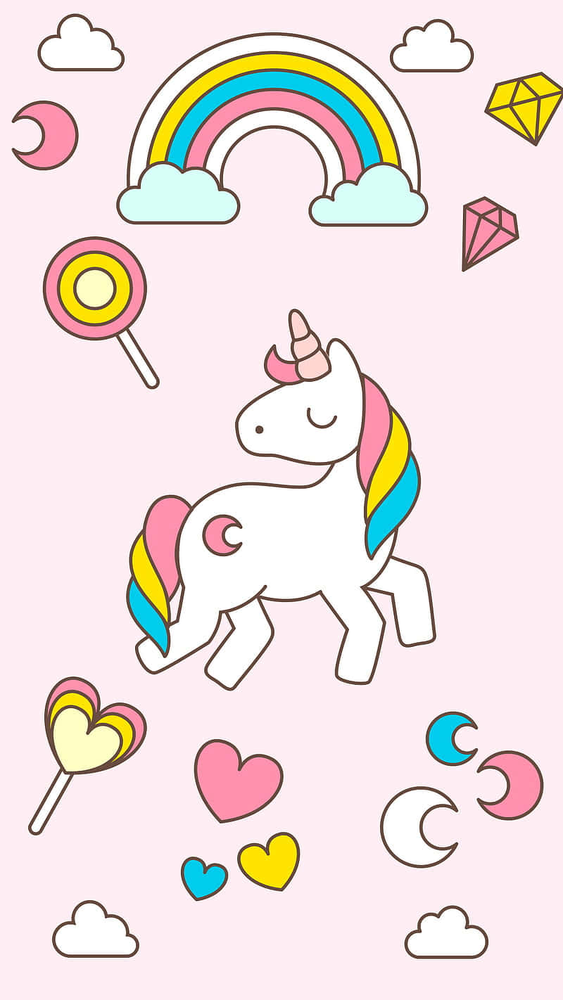 Pastel Unicorn, rainbow mane, rainbow tail, HD Phone Wallpaper