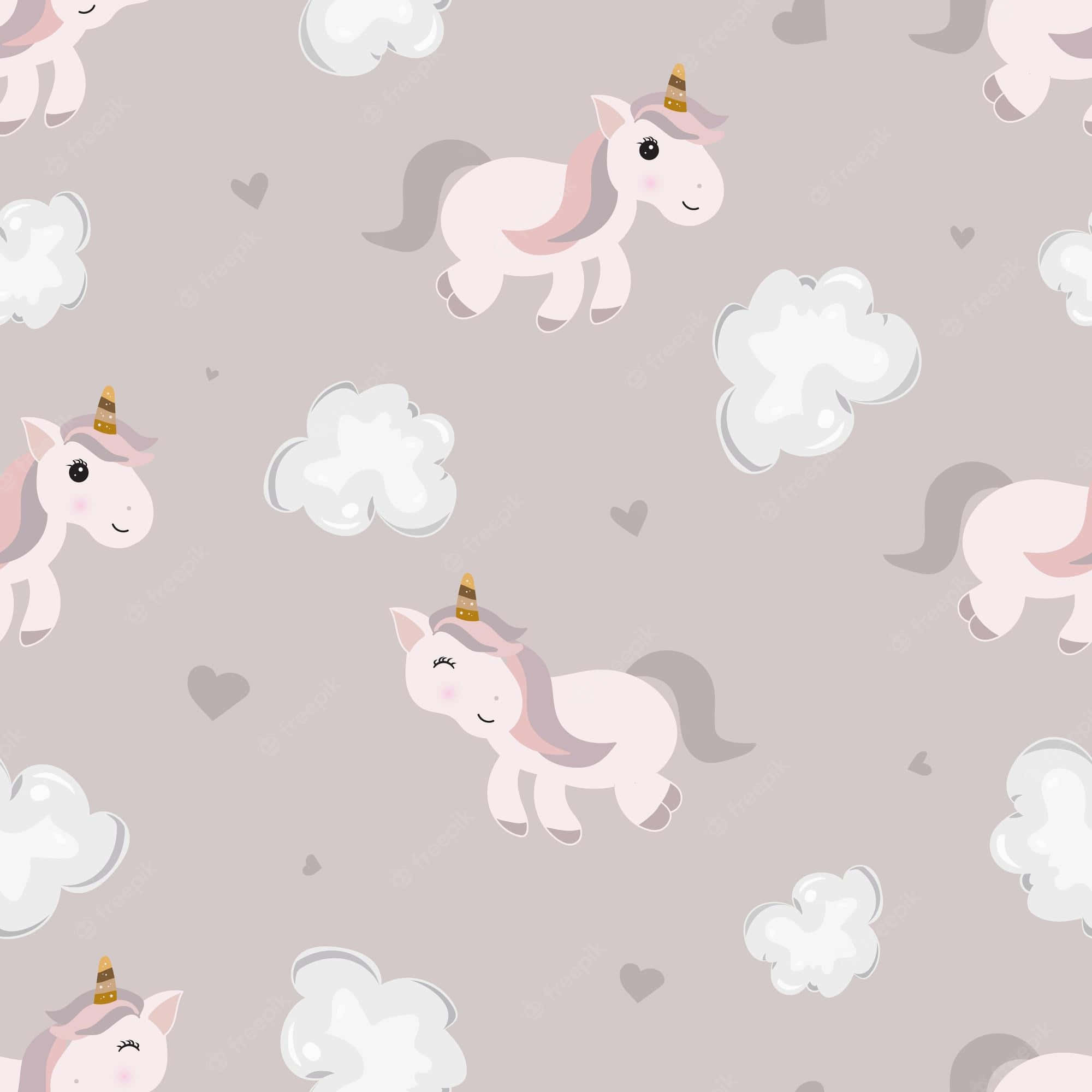 pastel unicorn, cute unicorns, golden horns, Full HD Desktop Wallpaper