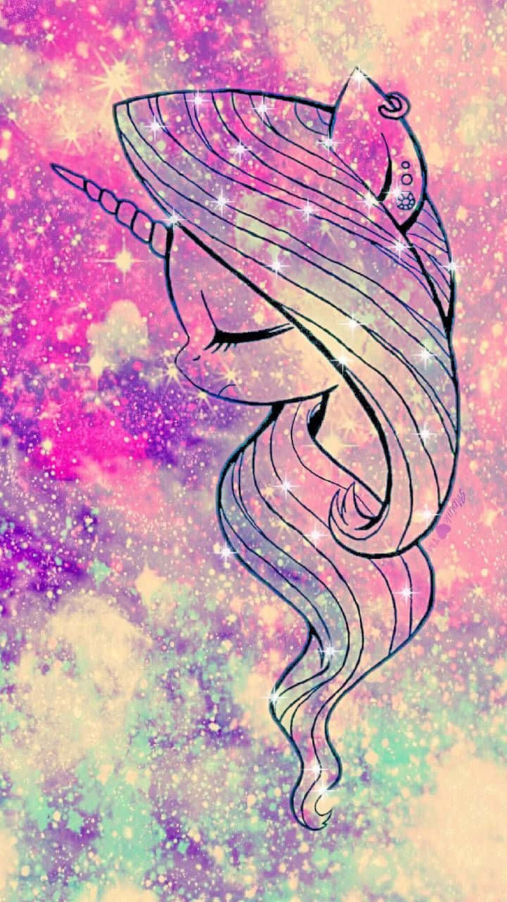 Pastel Unicorn, whimsical line-art unicorn, flowing mane and horn, HD Phone Wallpaper