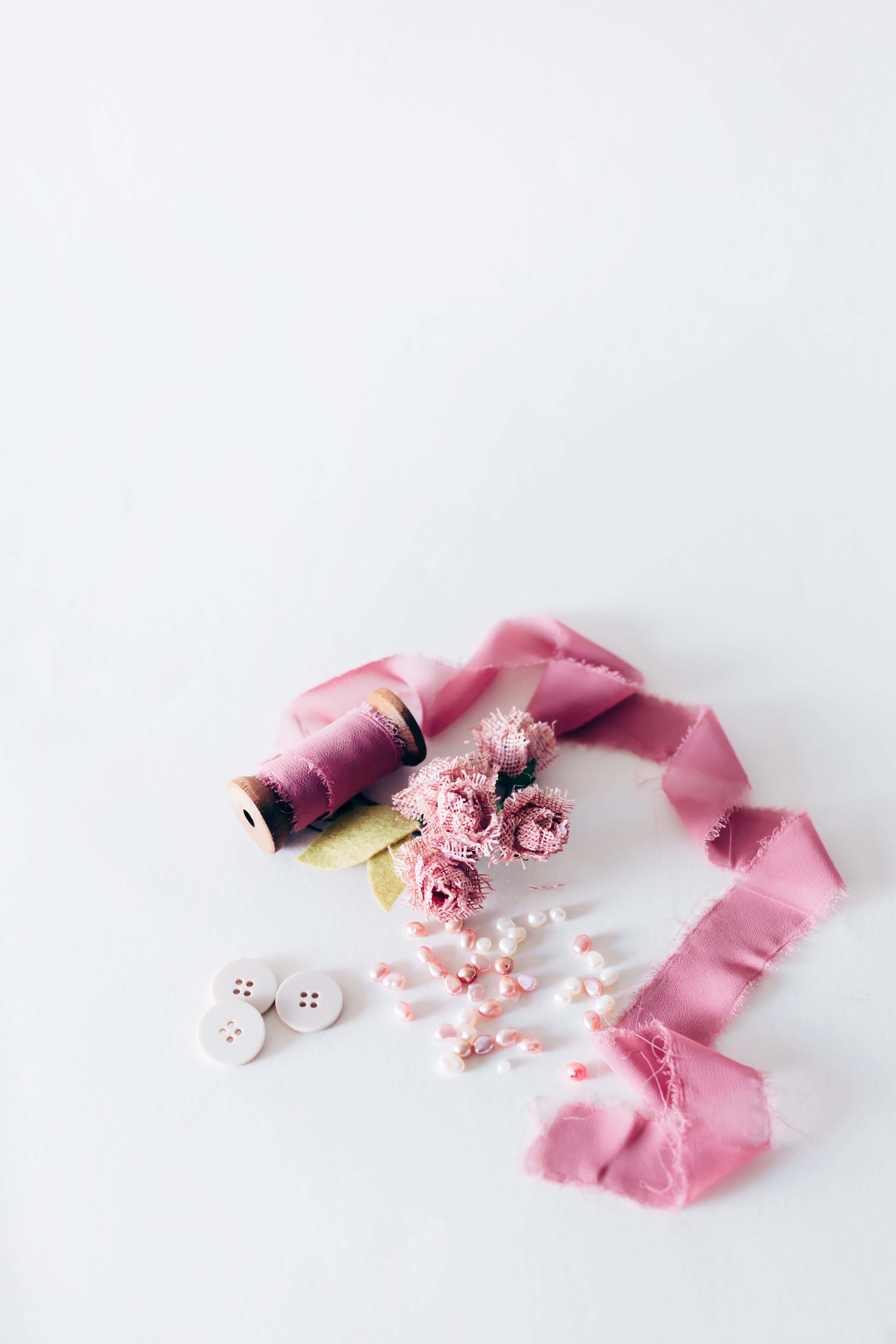 pastel-coloured, vintage iPhone, soft pink ribbon, 5K Phone Wallpaper