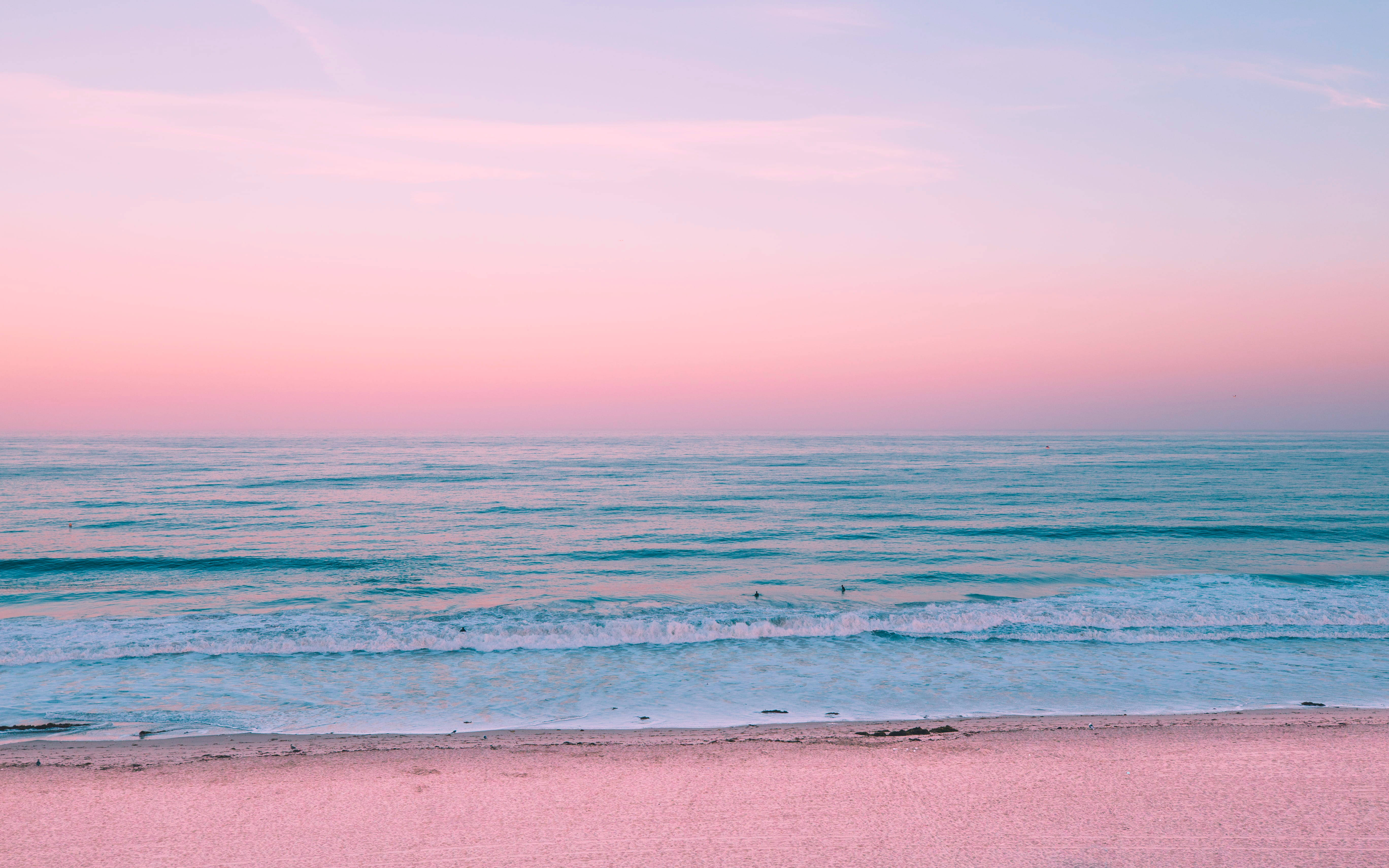 pastel vintage style, beach, sunset, 5K Desktop Wallpaper