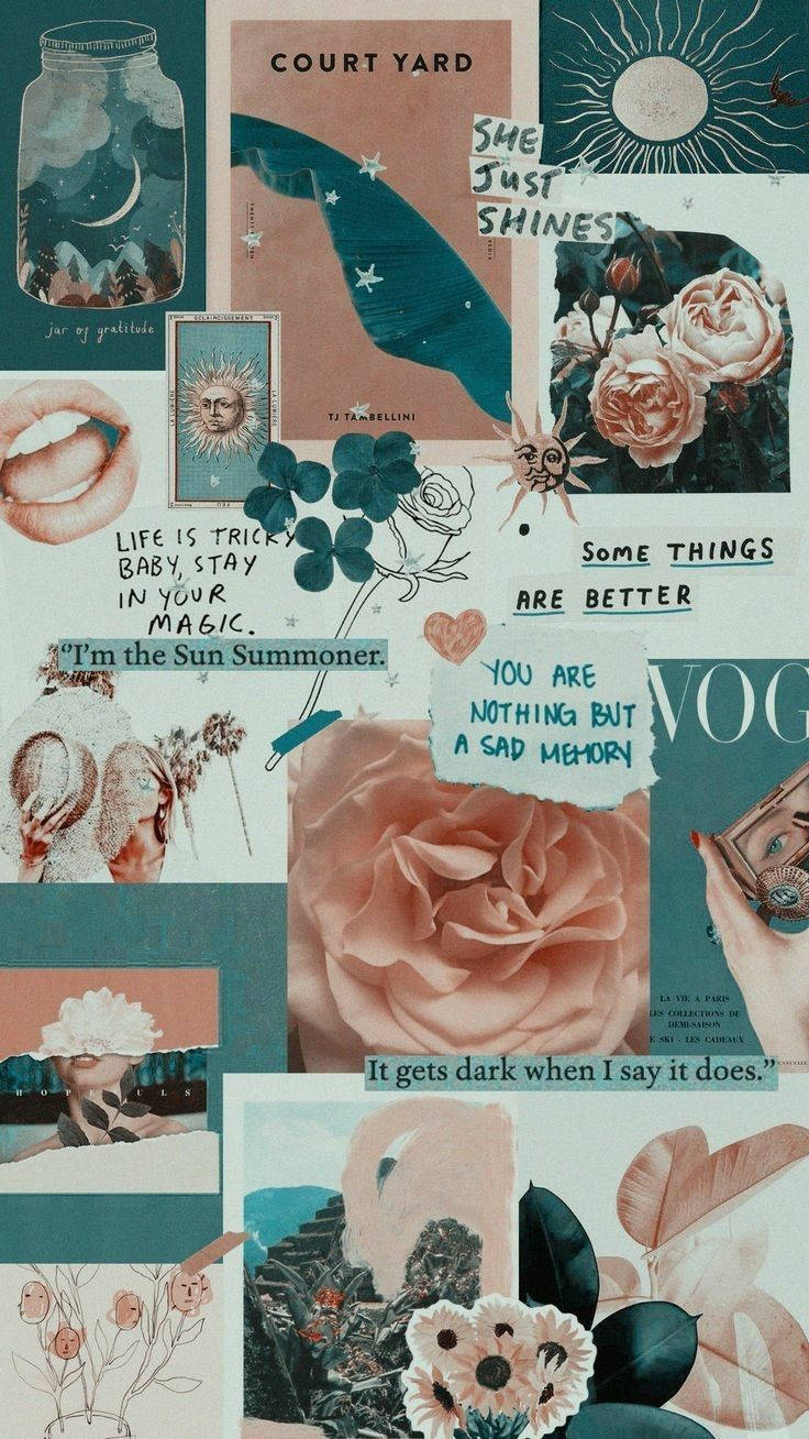 pastel-toned floral illustrations, tarot cards, handwritten quotes, HD Phone Wallpaper