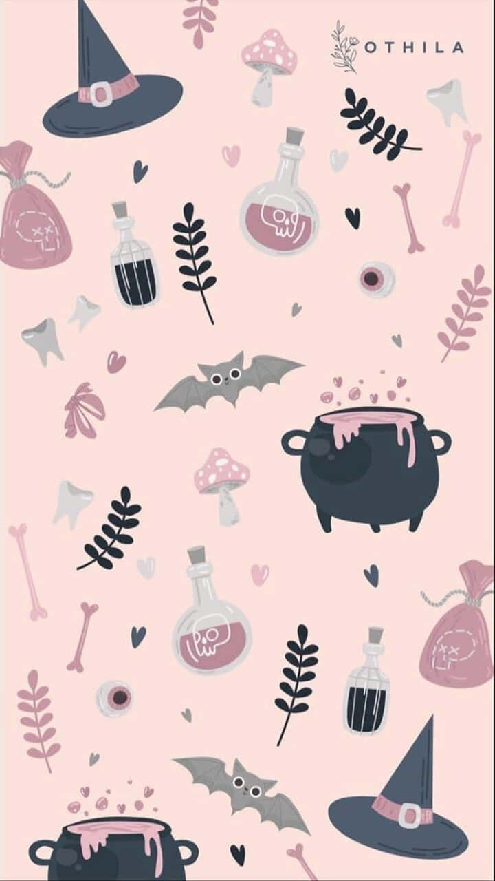 Pastel Witch, pink haze, witch hats, HD Phone Wallpaper