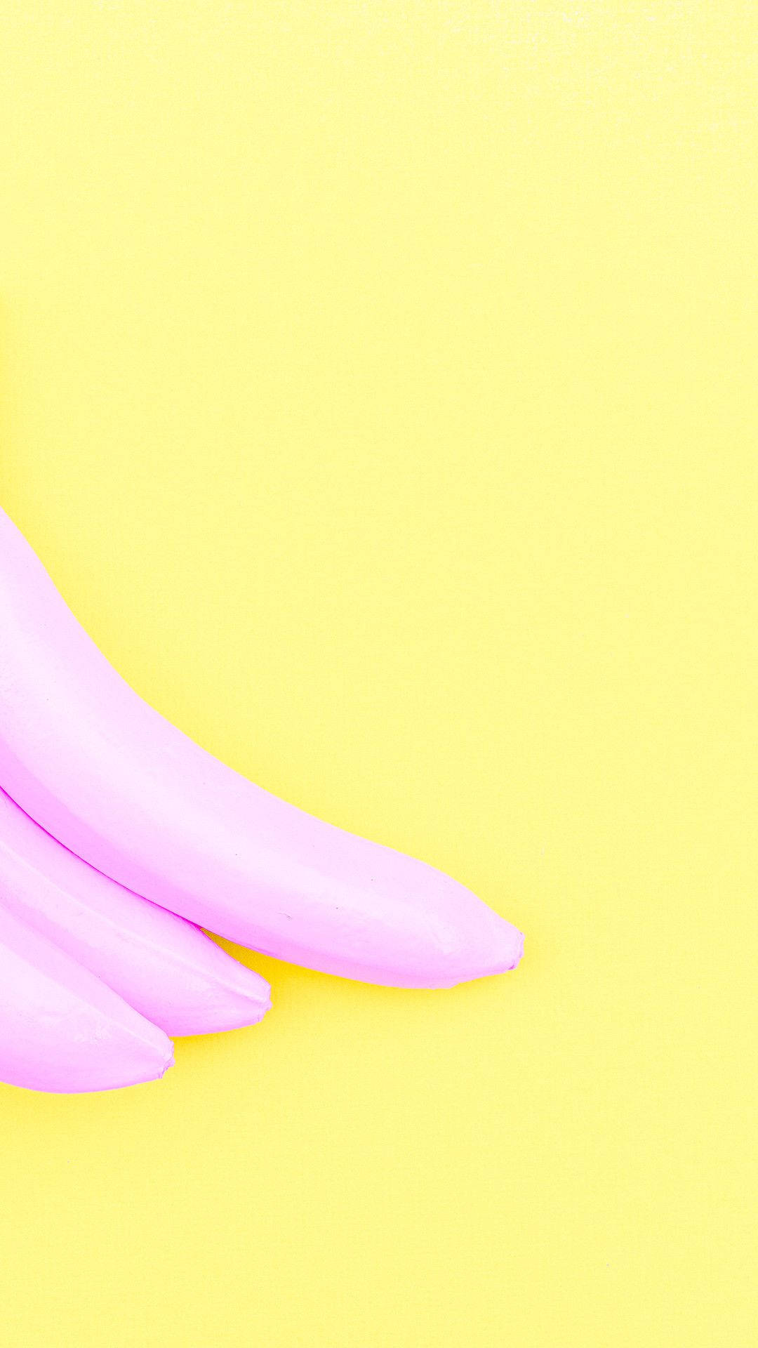 Pink Banana, Pastel Yellow Aesthetic, bright yellow background, Full HD Phone Wallpaper