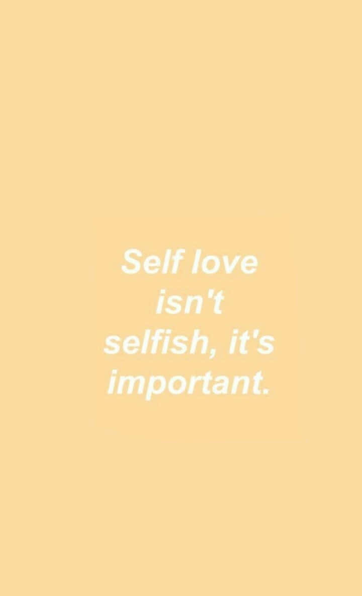 Selfish Pastel Yellow Phone, pale yellow, white text, SD Phone Wallpaper