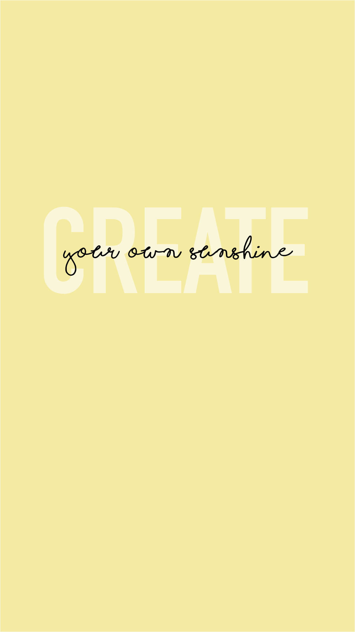 pastel yellow aesthetic, simple text, minimalist pale yellow background, Full HD Phone Wallpaper