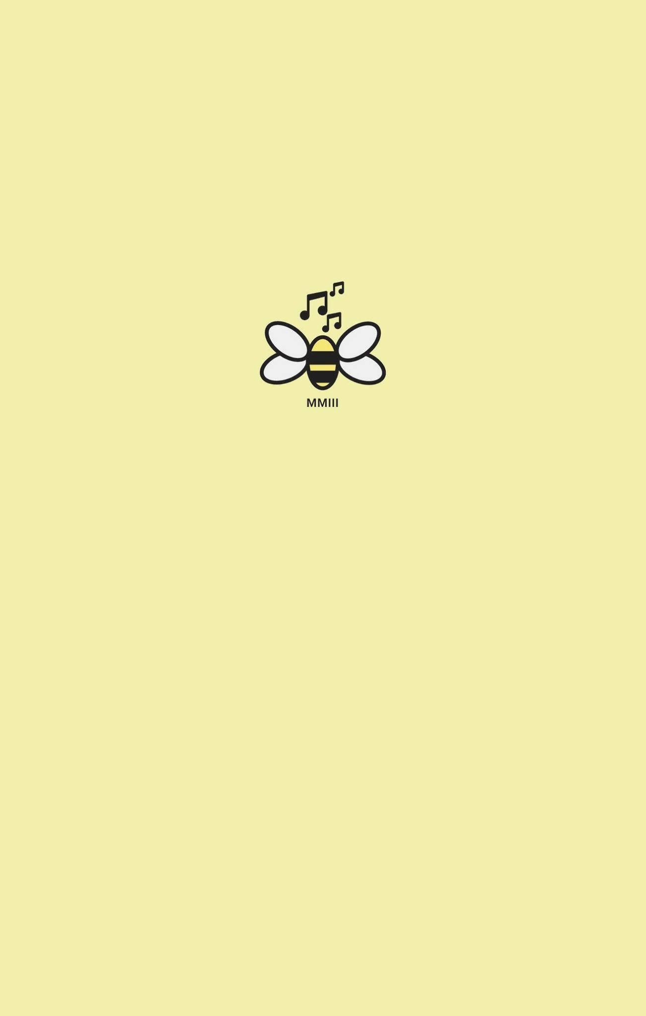 pastel yellow aesthetic, bee, musical notes, Full HD Phone Wallpaper