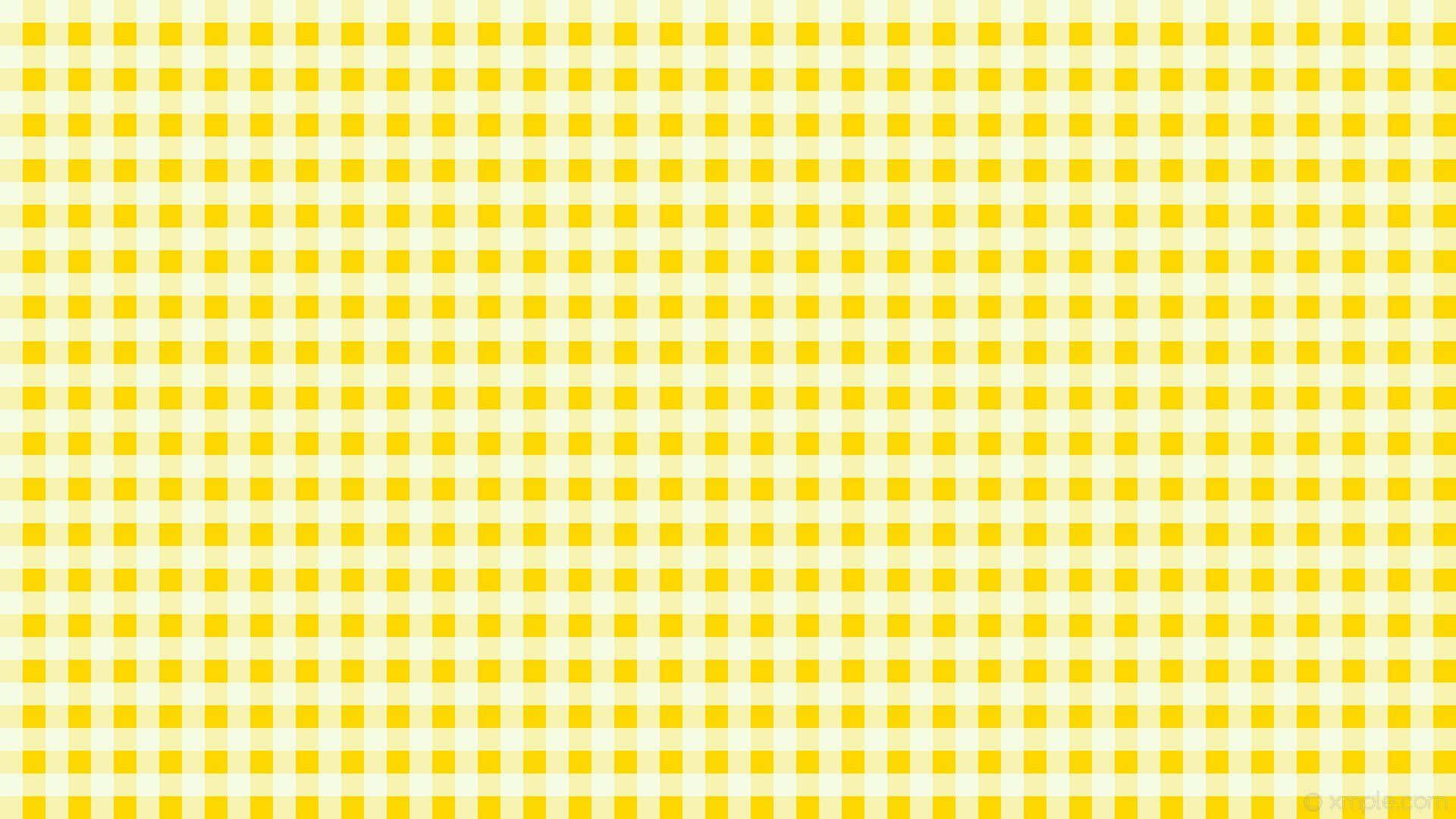 pastel yellow laptop, bright yellow, cream gingham check pattern, Full HD Desktop Wallpaper