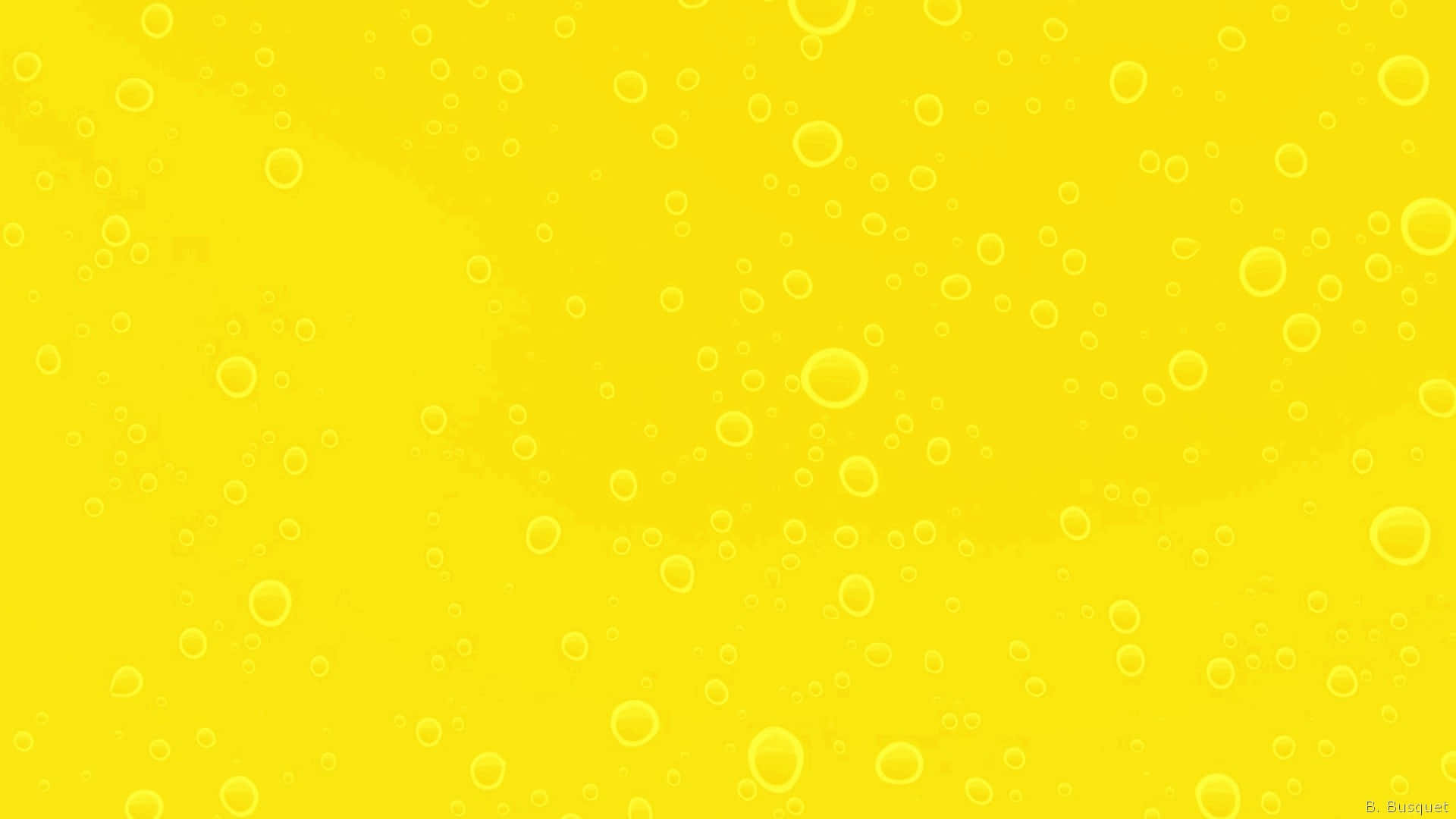 pastel yellow laptop, vibrant yellow background, floating translucent bubbles, Full HD Desktop Wallpaper