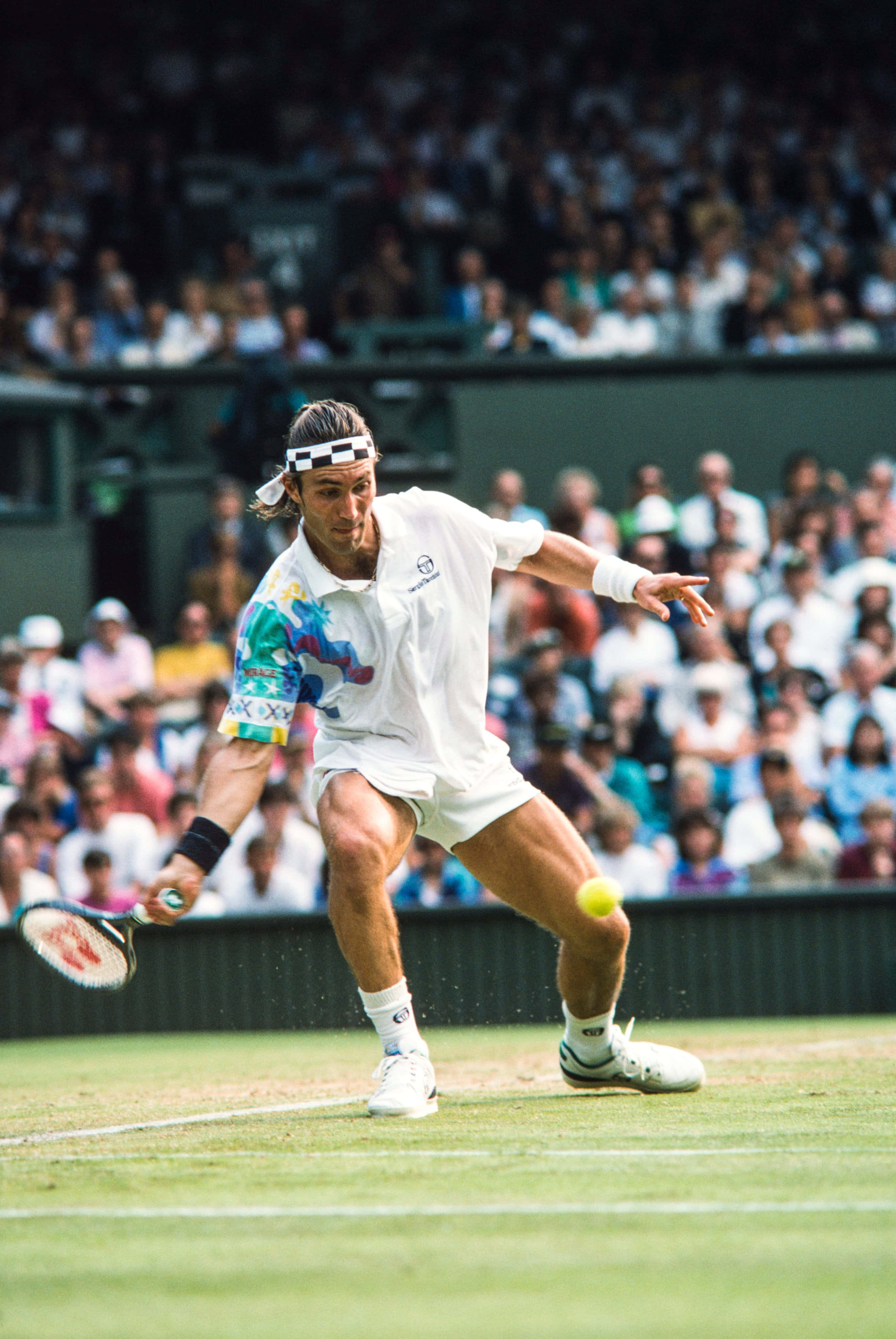 Pat Cash, white gear, grass court, 4K Phone Wallpaper