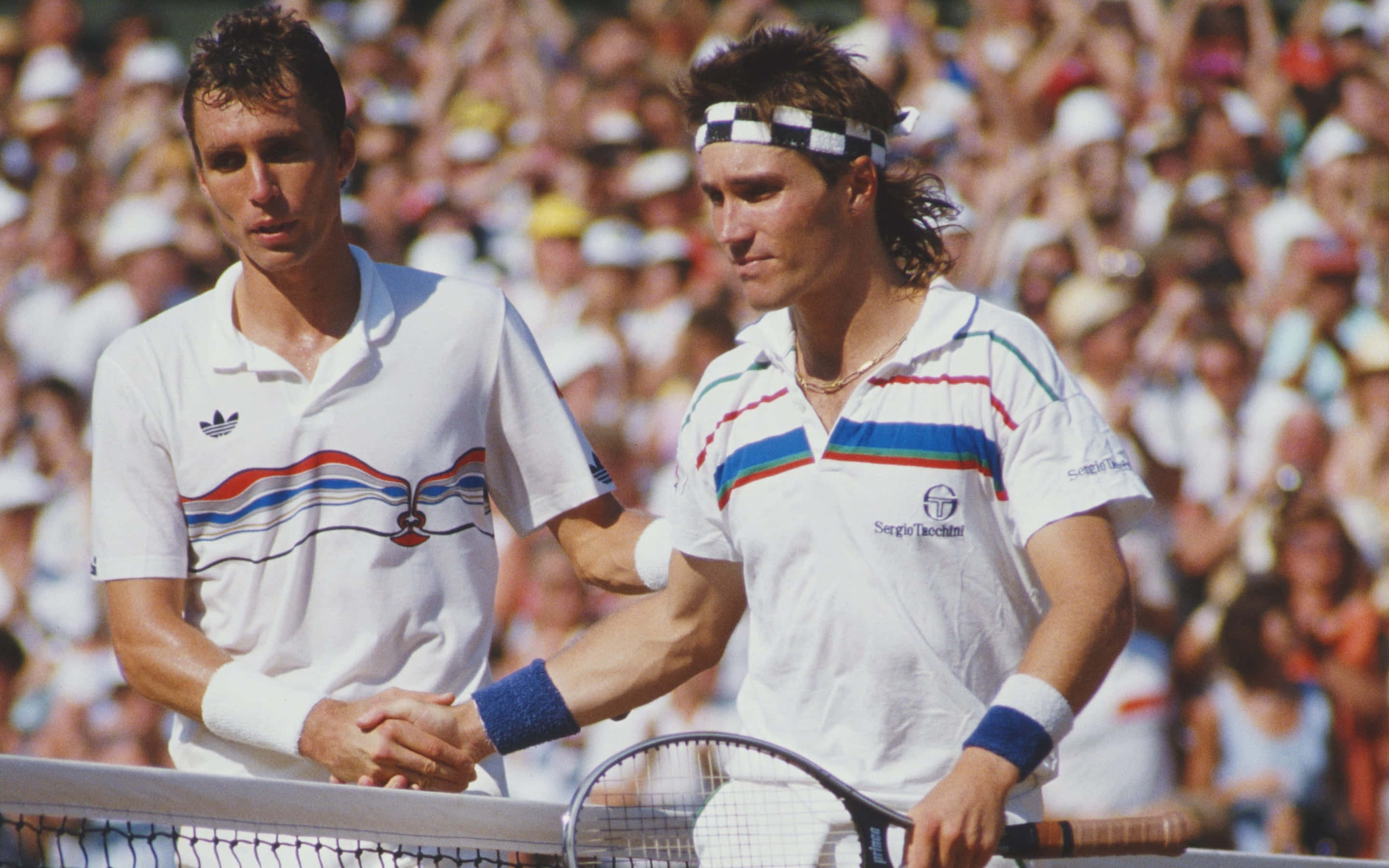 Pat Cash, tennis players, sunlit crowd, 2K Desktop Wallpaper