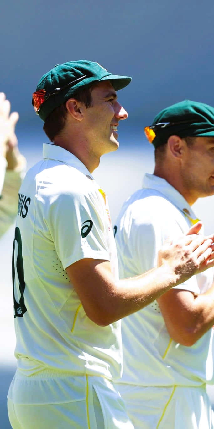 Pat Cummins, cricket players, white uniforms, HD Phone Wallpaper