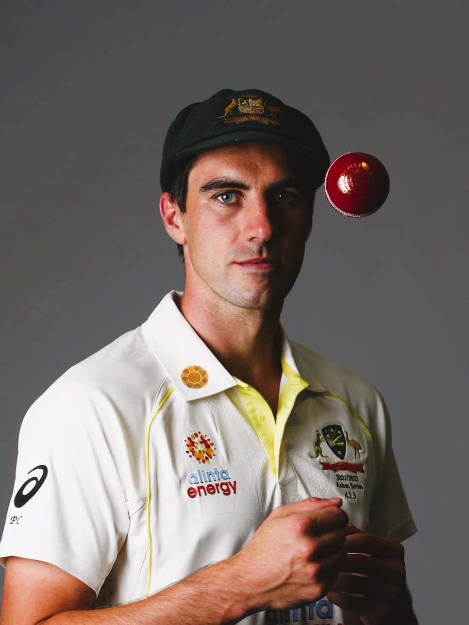 Pat Cummins, white uniform, red ball, HD Phone Wallpaper