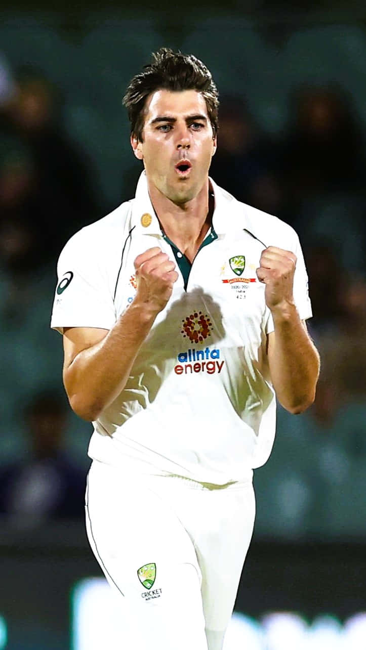 Pat Cummins, cricket player, white uniform, HD Phone Wallpaper