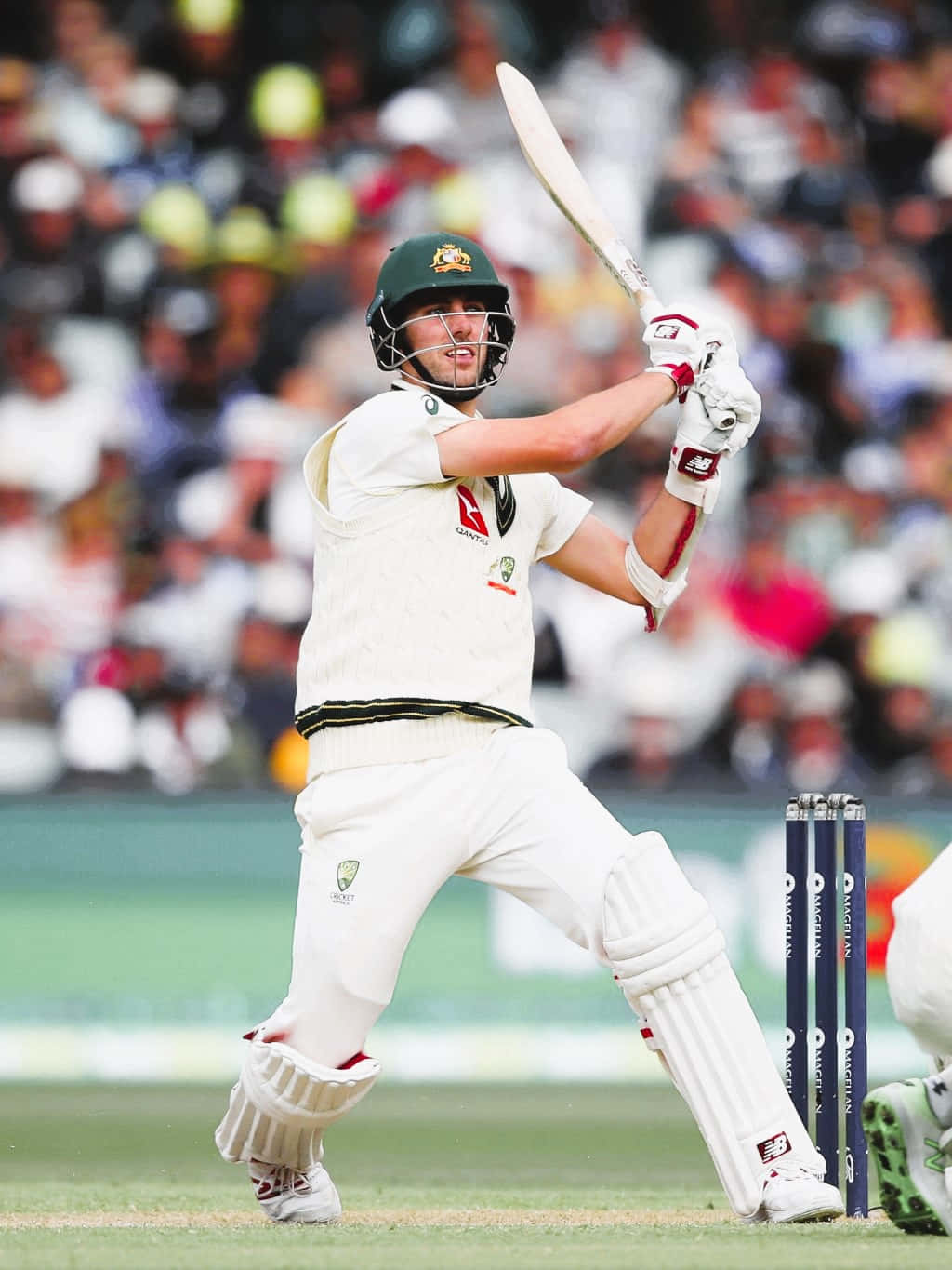 Pat Cummins, cricket batsman, white uniform, HD Phone Wallpaper
