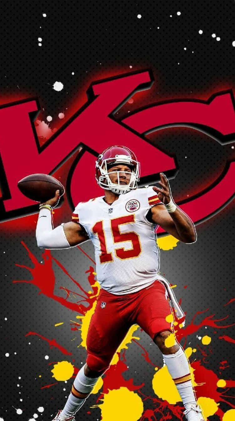Pat Mahomes, number 15, white and red uniform, HD Phone Wallpaper
