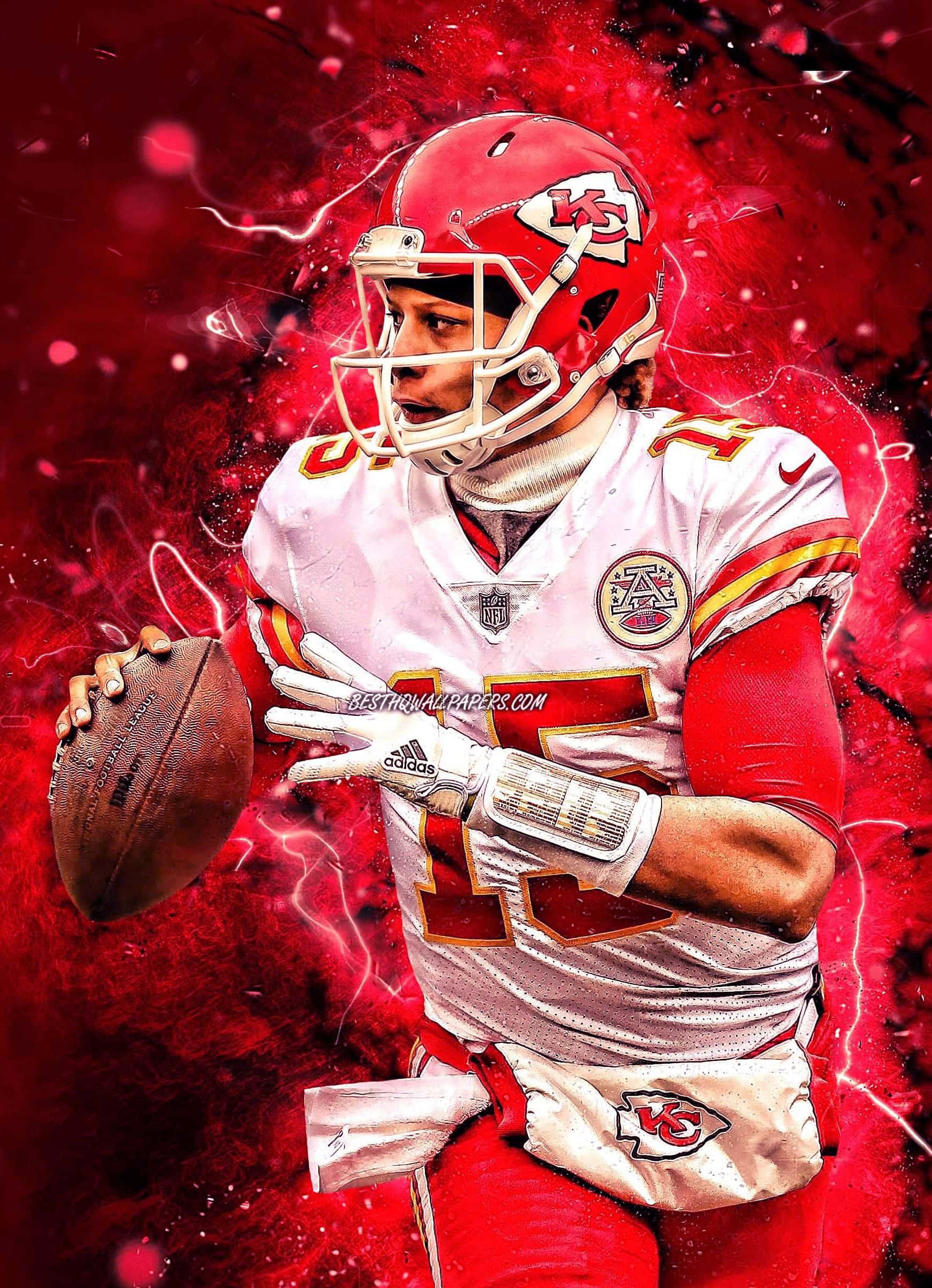 Pat Mahomes, football quarterback, red and white uniform, Full HD Phone Wallpaper