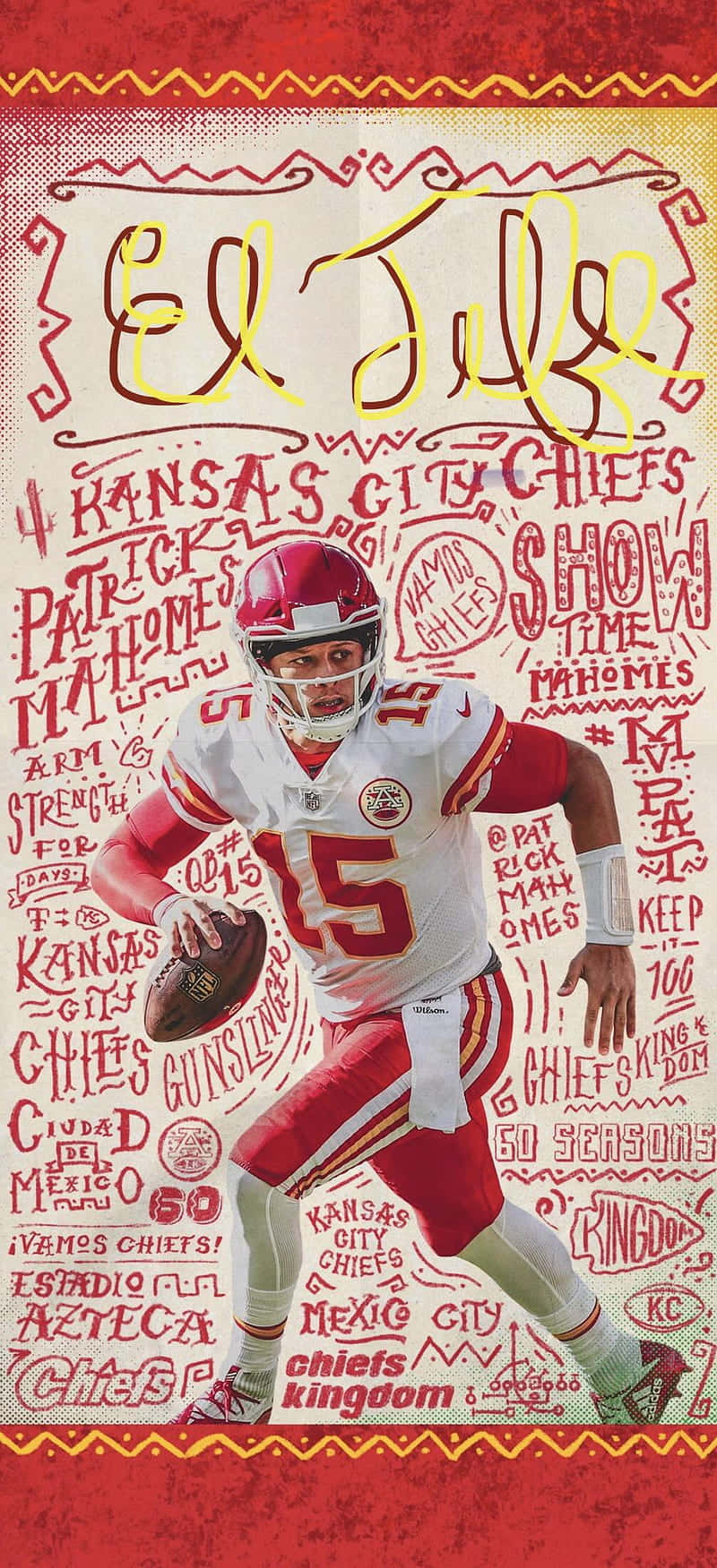 Pat Mahomes, red and white uniform, football player, HD Phone Wallpaper