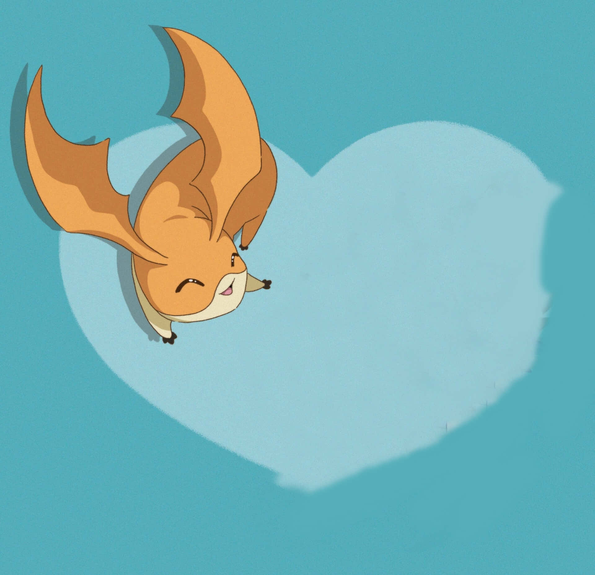Patamon, orange fox-like creature, bat wings, Full HD Desktop Wallpaper