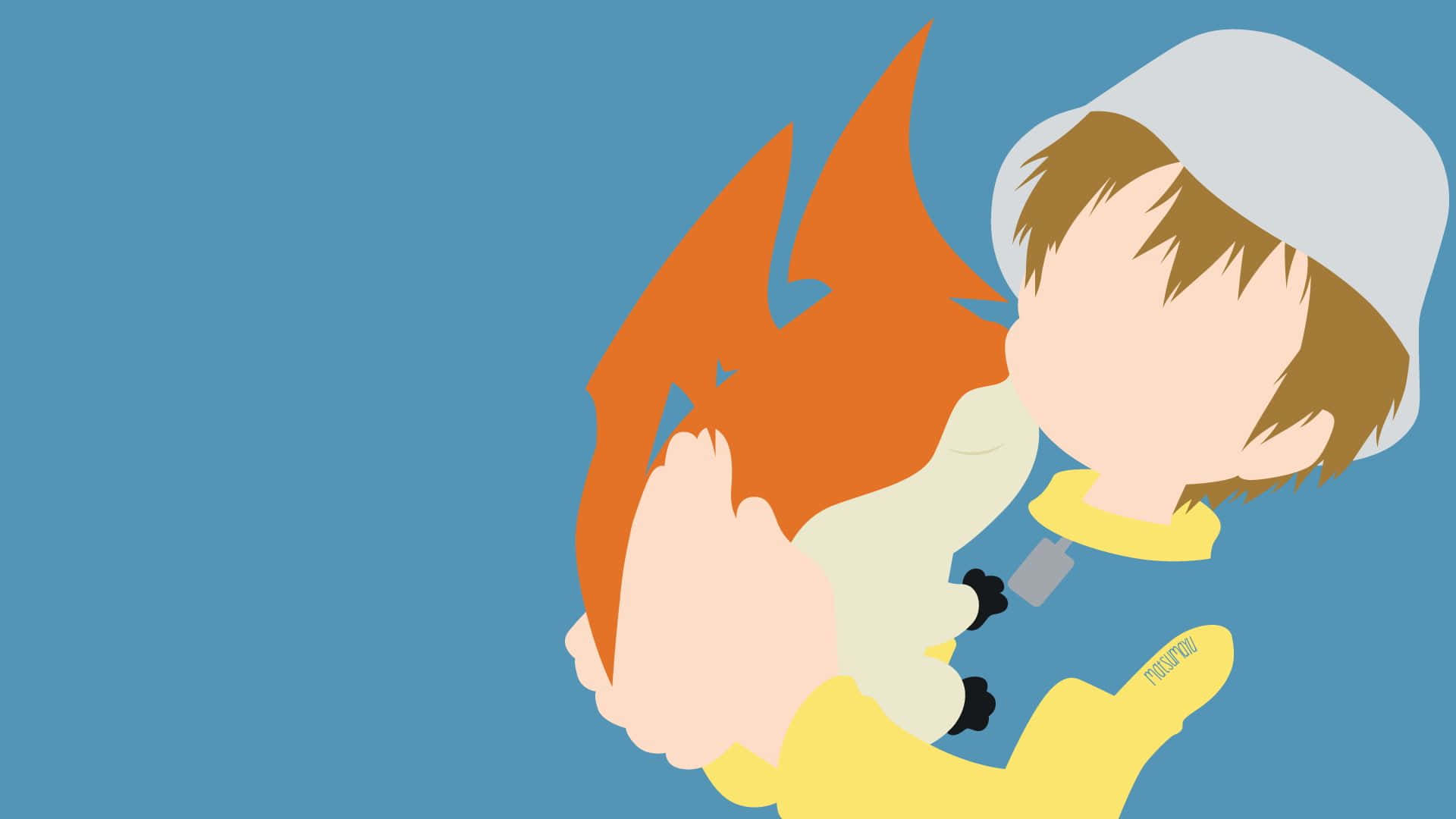 Patamon, T K, white cap, Full HD Desktop Wallpaper