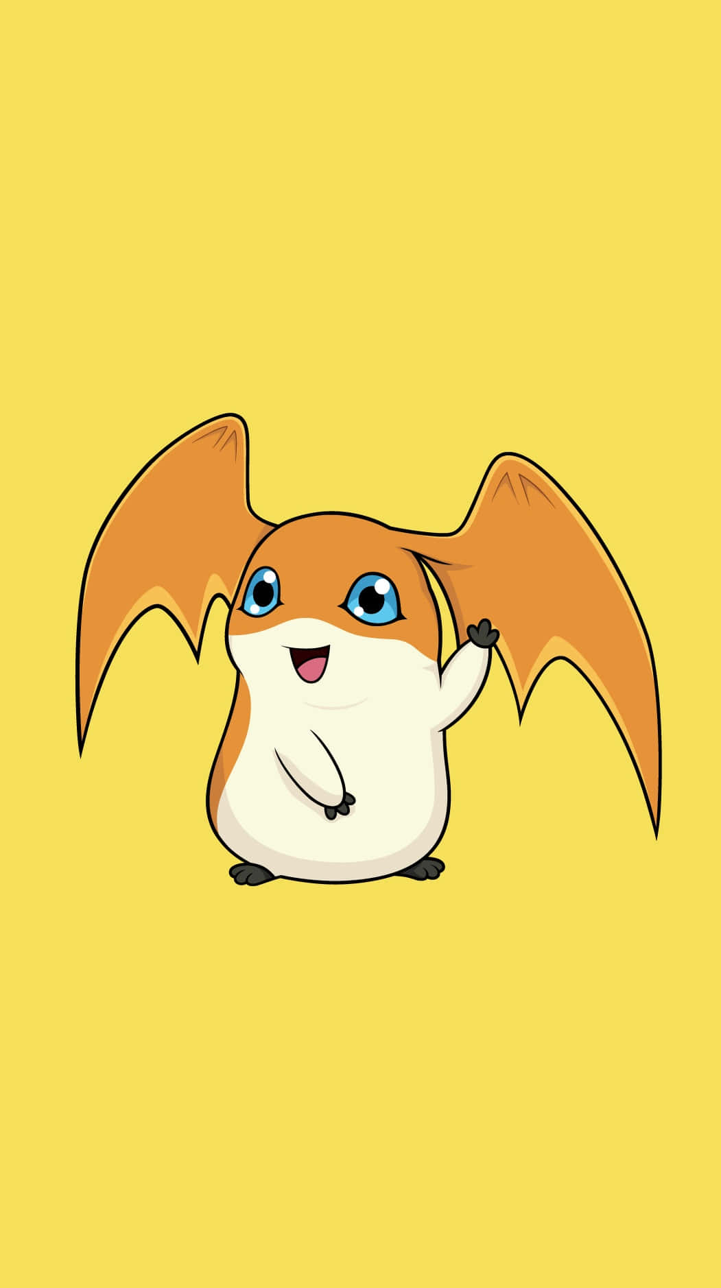 Patamon, blue eyes, orange wings, HD Phone Wallpaper