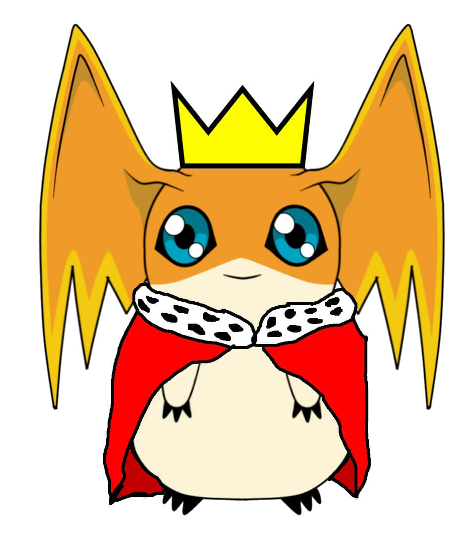 Patamon, blue eyes, yellow crown, SD Phone Wallpaper
